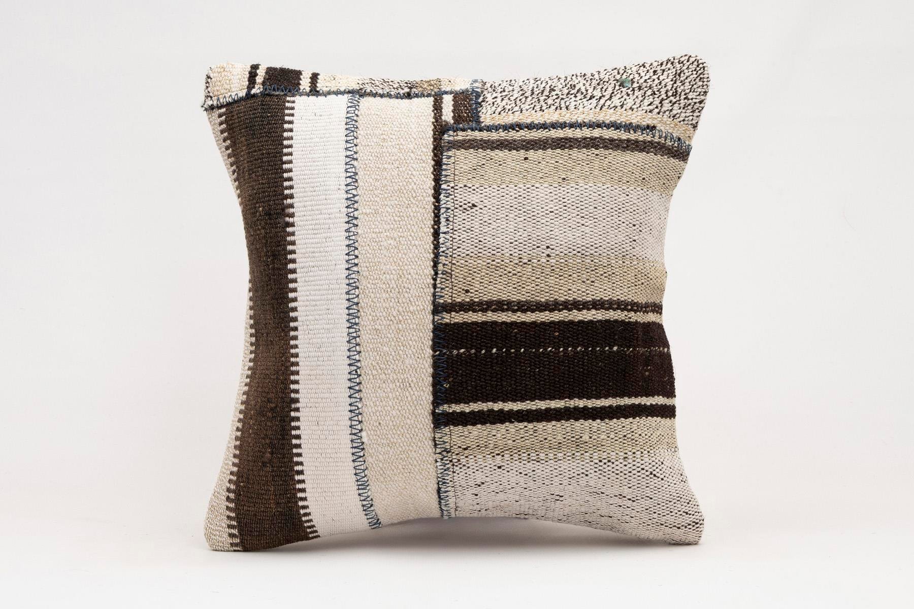 16x16 inches (40x40 cm) Kilim Pillow | KILIM WHOLESALE - Vintage Handmade Pillows - Vintage Handmade Kilim Rugs - It is 100% wool. Artistic and historical rugs. Old handwoven rugs. - Online hand woven rugs and kilim cushions sales. Shipping to a