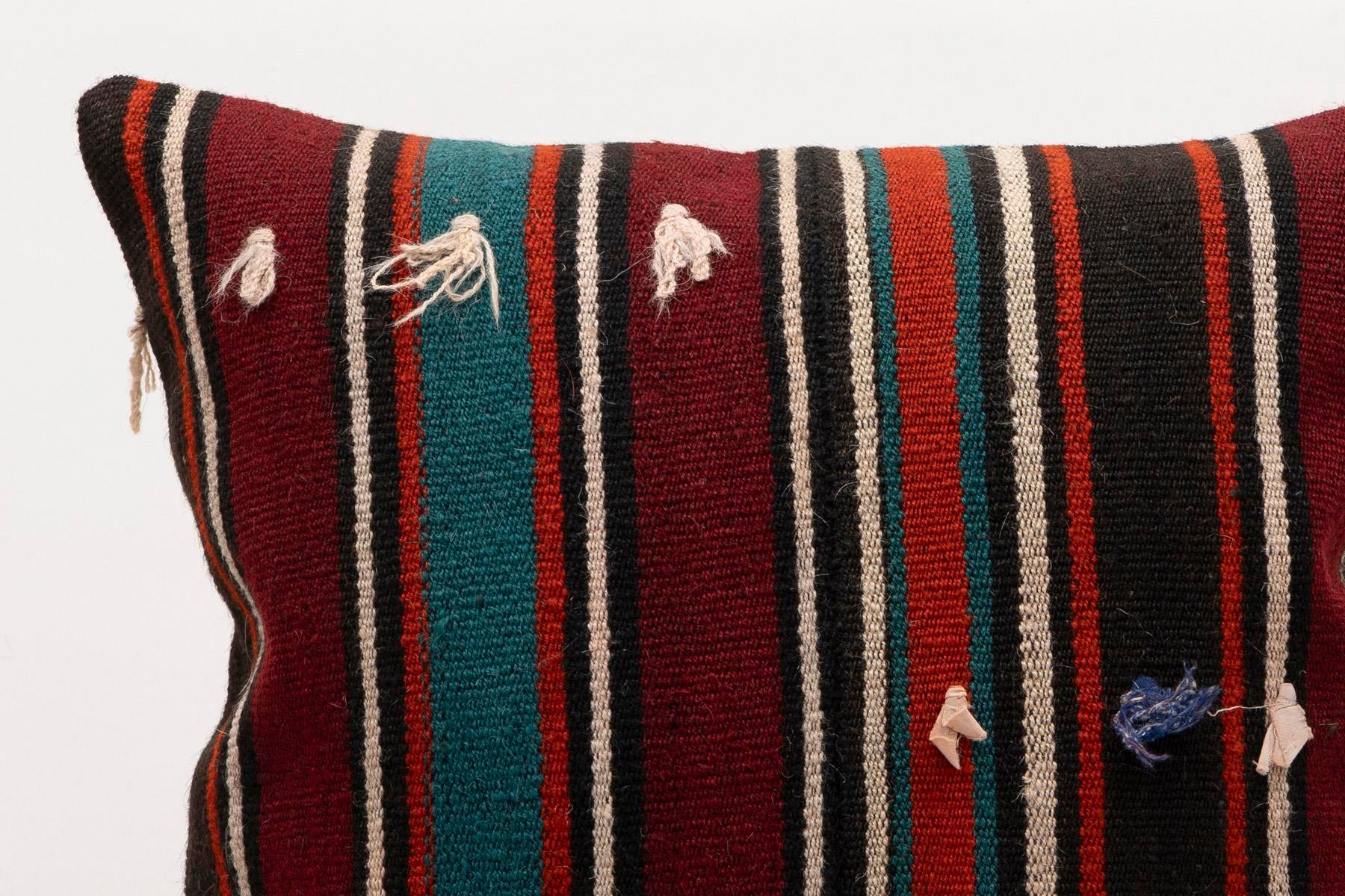 16x16 inches (40x40 cm) Kilim Pillow | KILIM WHOLESALE - Vintage Handmade Pillows - Vintage Handmade Kilim Rugs - It is 100% wool. Artistic and historical rugs. Old handwoven rugs. - Online hand woven rugs and kilim cushions sales. Shipping to a