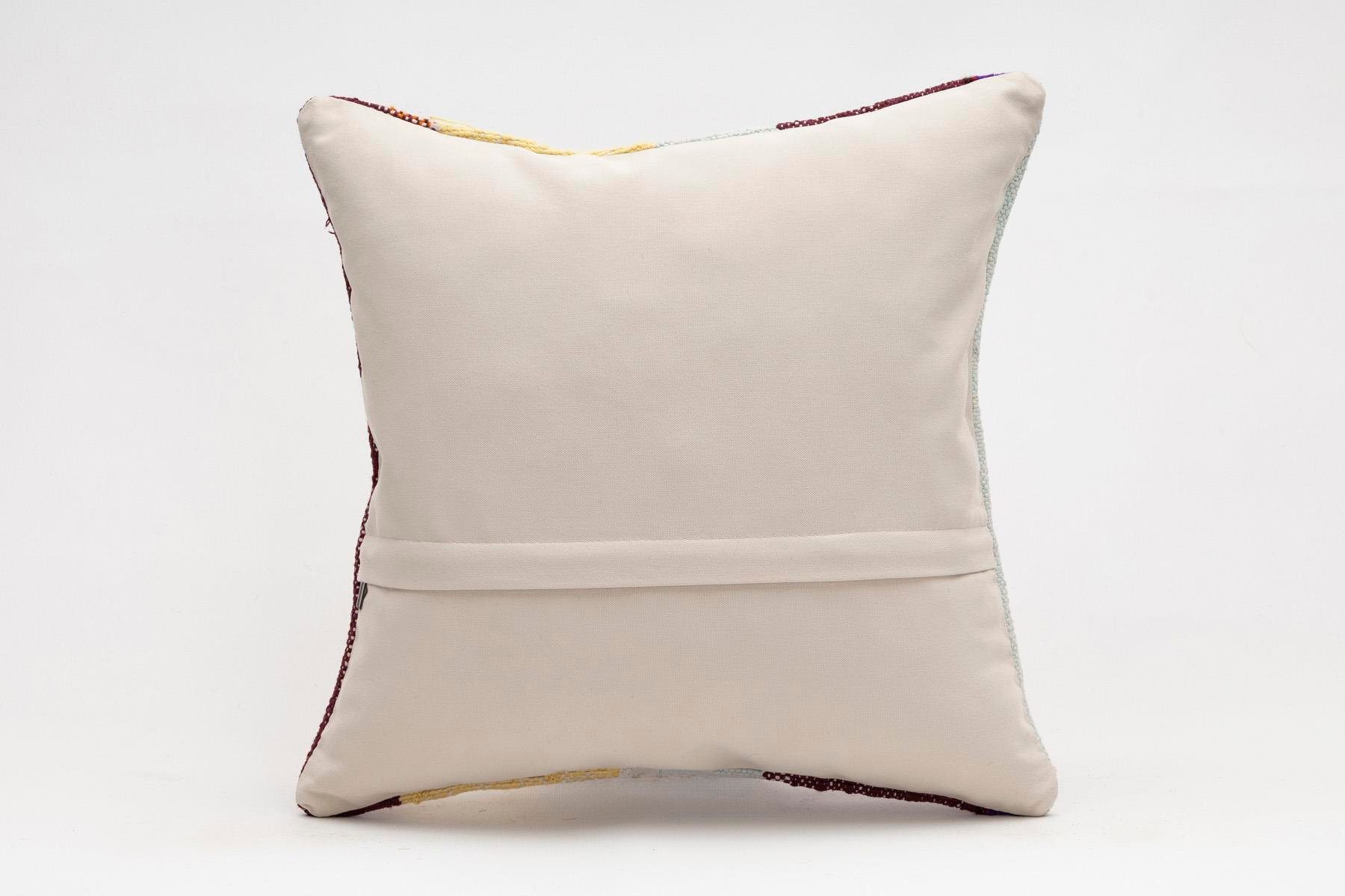 16x16 inches (40x40 cm) Kilim Pillow | KILIM WHOLESALE - Vintage Handmade Pillows - Vintage Handmade Kilim Rugs - It is 100% wool. Artistic and historical rugs. Old handwoven rugs. - Online hand woven rugs and kilim cushions sales. Shipping to a