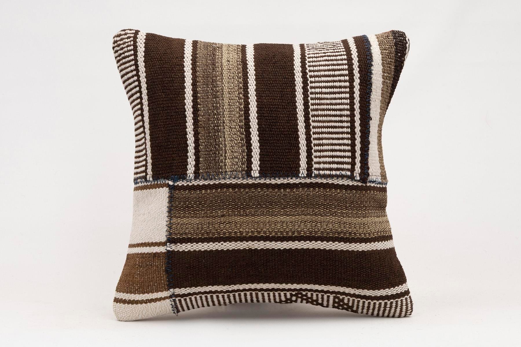 16x16 inches (40x40 cm) Kilim Pillow | KILIM WHOLESALE - Vintage Handmade Pillows - Vintage Handmade Kilim Rugs - It is 100% wool. Artistic and historical rugs. Old handwoven rugs. - Online hand woven rugs and kilim cushions sales. Shipping to a