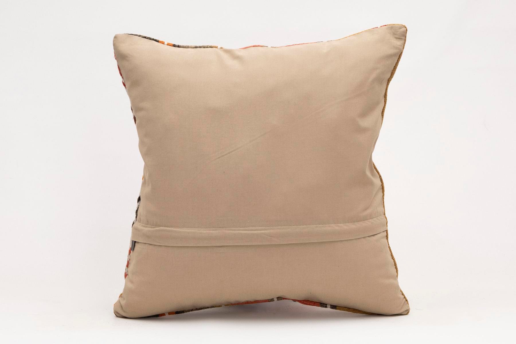 16x16 inches (40x40 cm) Kilim Pillow | KILIM WHOLESALE - Vintage Handmade Pillows - Vintage Handmade Kilim Rugs - It is 100% wool. Artistic and historical rugs. Old handwoven rugs. - Online hand woven rugs and kilim cushions sales. Shipping to a