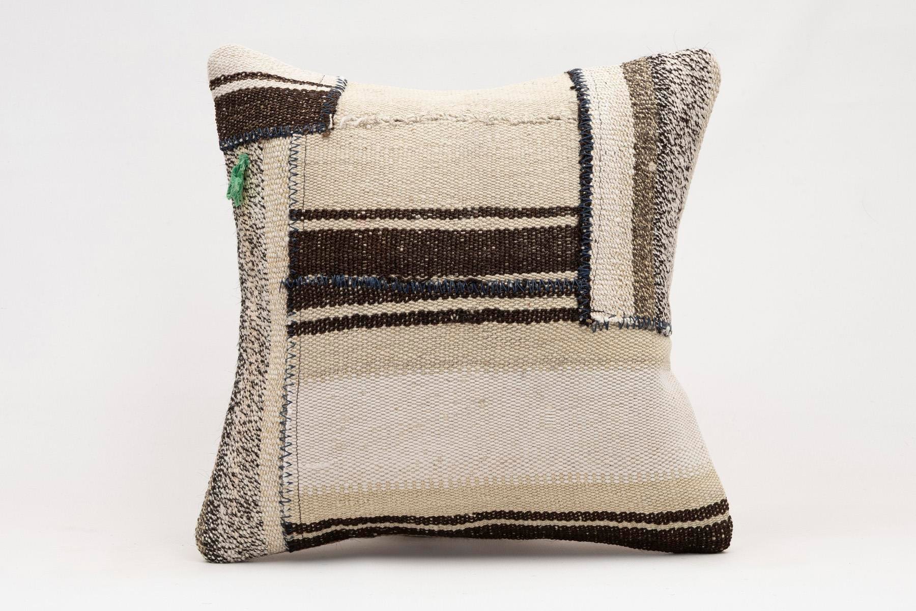 16x16 inches (40x40 cm) Kilim Pillow | KILIM WHOLESALE - Vintage Handmade Pillows - Vintage Handmade Kilim Rugs - It is 100% wool. Artistic and historical rugs. Old handwoven rugs. - Online hand woven rugs and kilim cushions sales. Shipping to a