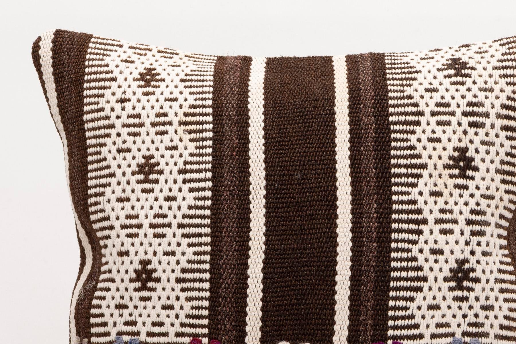 16x16 inches (40x40 cm) Kilim Pillow | KILIM WHOLESALE - Vintage Handmade Pillows - Vintage Handmade Kilim Rugs - It is 100% wool. Artistic and historical rugs. Old handwoven rugs. - Online hand woven rugs and kilim cushions sales. Shipping to a