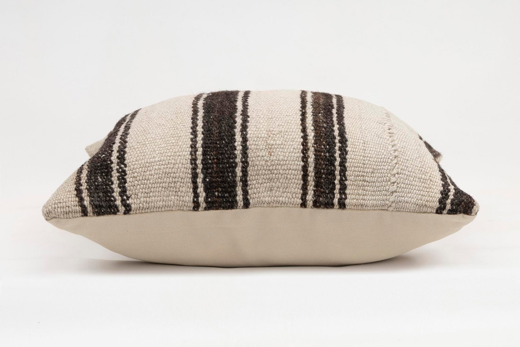 16x16 inches (40x40 cm) Kilim Pillow | KILIM WHOLESALE - Vintage Handmade Pillows - Vintage Handmade Kilim Rugs - It is 100% wool. Artistic and historical rugs. Old handwoven rugs. - Online hand woven rugs and kilim cushions sales. Shipping to a