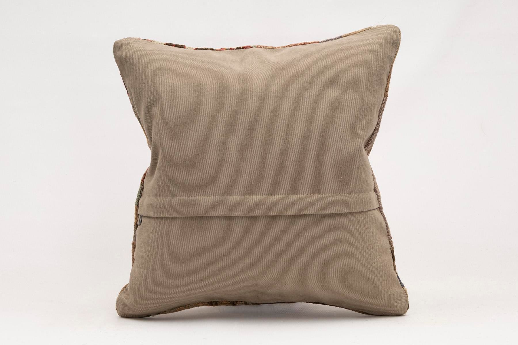 16x16 inches (40x40 cm) Kilim Pillow | KILIM WHOLESALE - Vintage Handmade Pillows - Vintage Handmade Kilim Rugs - It is 100% wool. Artistic and historical rugs. Old handwoven rugs. - Online hand woven rugs and kilim cushions sales. Shipping to a