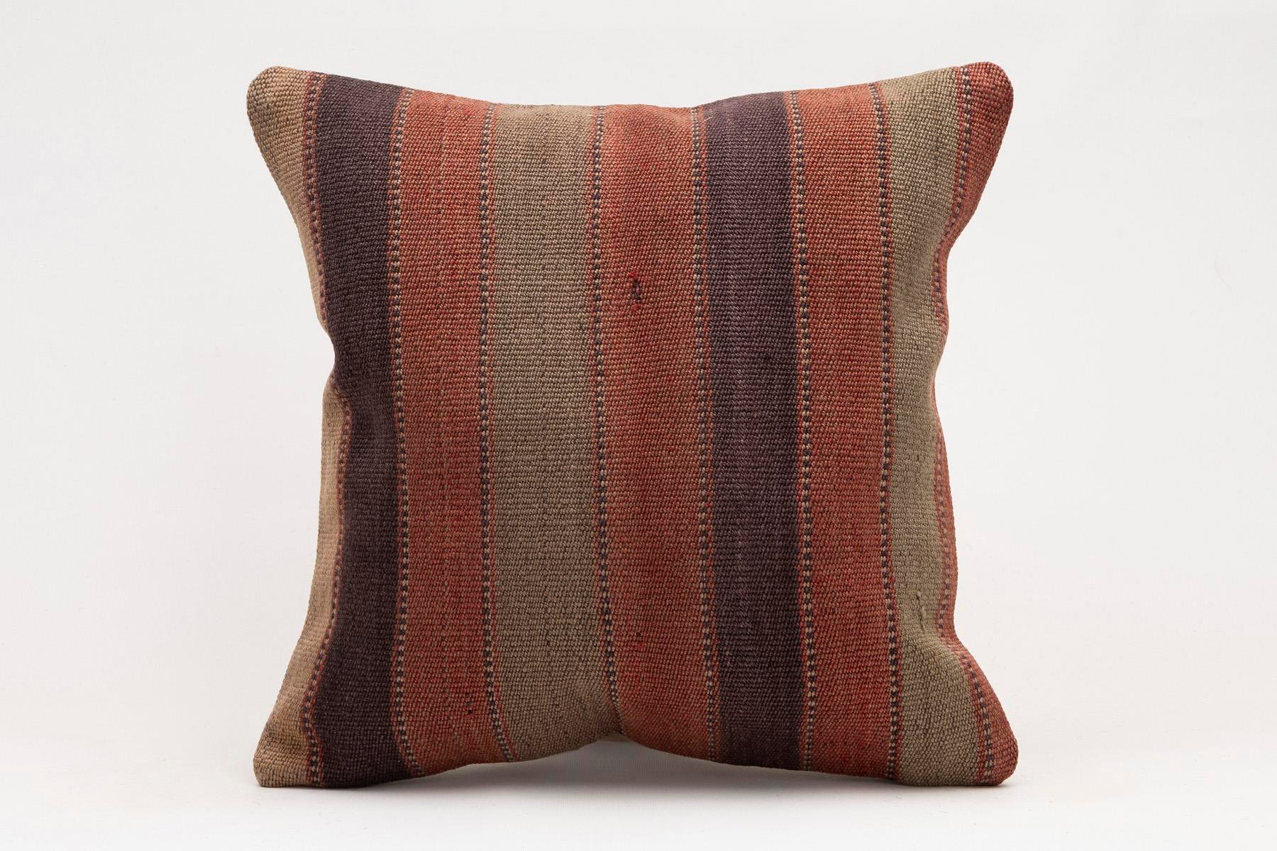 16x16 inches (40x40 cm) Kilim Pillow | KILIM WHOLESALE - Vintage Handmade Pillows - Vintage Handmade Kilim Rugs - It is 100% wool. Artistic and historical rugs. Old handwoven rugs. - Online hand woven rugs and kilim cushions sales. Shipping to a