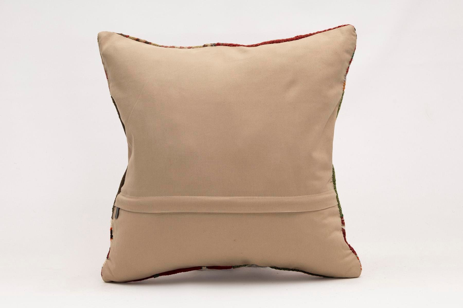 16x16 inches (40x40 cm) Kilim Pillow | KILIM WHOLESALE - Vintage Handmade Pillows - Vintage Handmade Kilim Rugs - It is 100% wool. Artistic and historical rugs. Old handwoven rugs. - Online hand woven rugs and kilim cushions sales. Shipping to a