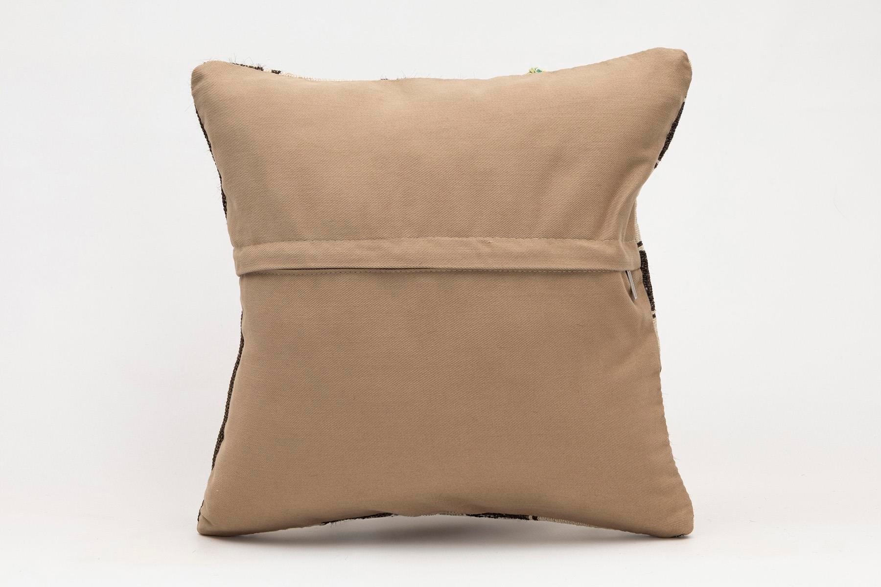 16x16 inches (40x40 cm) Kilim Pillow | KILIM WHOLESALE - Vintage Handmade Pillows - Vintage Handmade Kilim Rugs - It is 100% wool. Artistic and historical rugs. Old handwoven rugs. - Online hand woven rugs and kilim cushions sales. Shipping to a