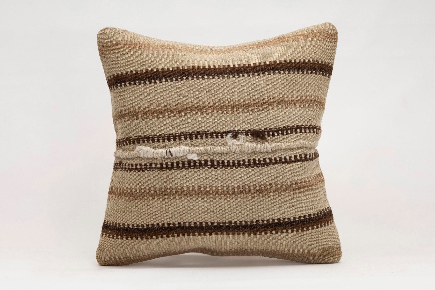 16x16 inches (40x40 cm) Kilim Pillow | KILIM WHOLESALE - Vintage Handmade Pillows - Vintage Handmade Kilim Rugs - It is 100% wool. Artistic and historical rugs. Old handwoven rugs. - Online hand woven rugs and kilim cushions sales. Shipping to a