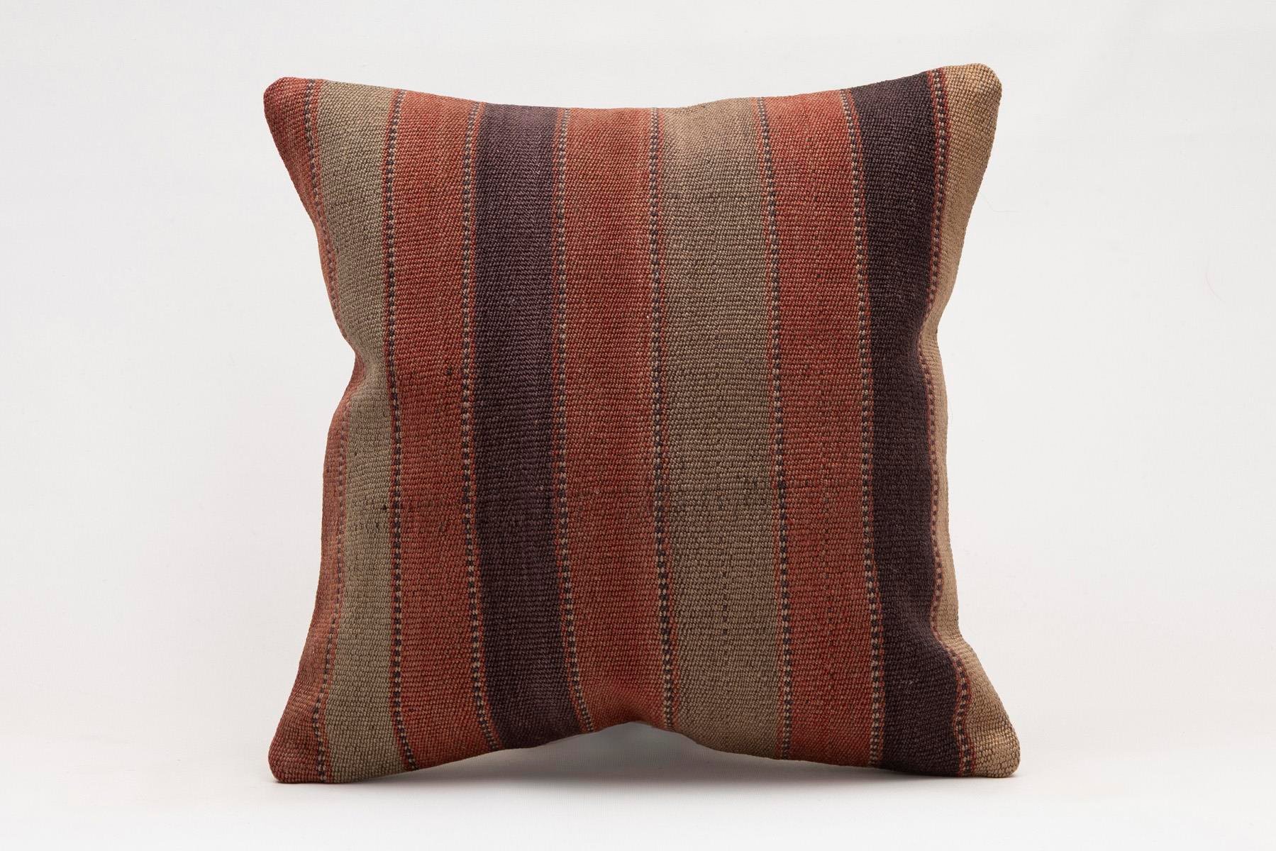 16x16 inches (40x40 cm) Kilim Pillow | KILIM WHOLESALE - Vintage Handmade Pillows - Vintage Handmade Kilim Rugs - It is 100% wool. Artistic and historical rugs. Old handwoven rugs. - Online hand woven rugs and kilim cushions sales. Shipping to a