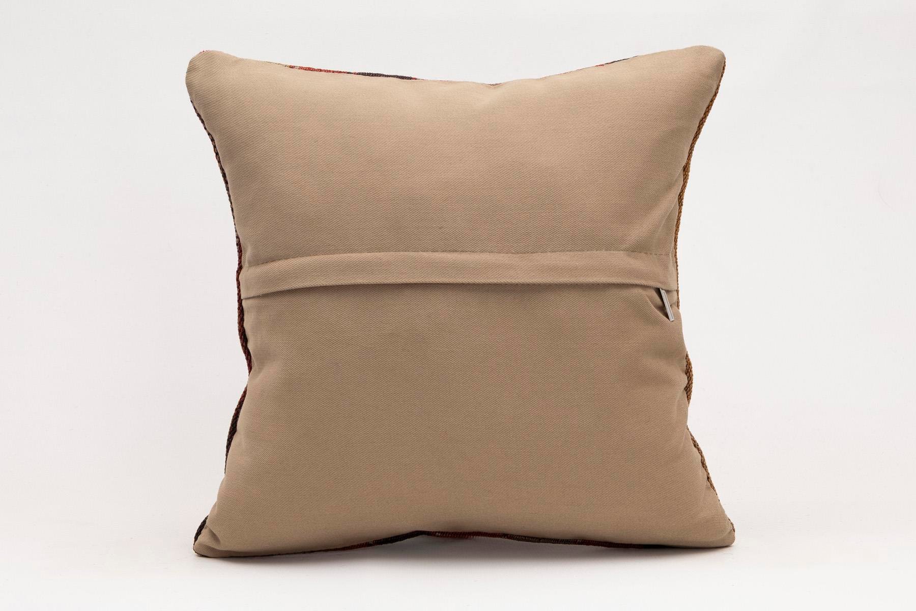 16x16 inches (40x40 cm) Kilim Pillow | KILIM WHOLESALE - Vintage Handmade Pillows - Vintage Handmade Kilim Rugs - It is 100% wool. Artistic and historical rugs. Old handwoven rugs. - Online hand woven rugs and kilim cushions sales. Shipping to a