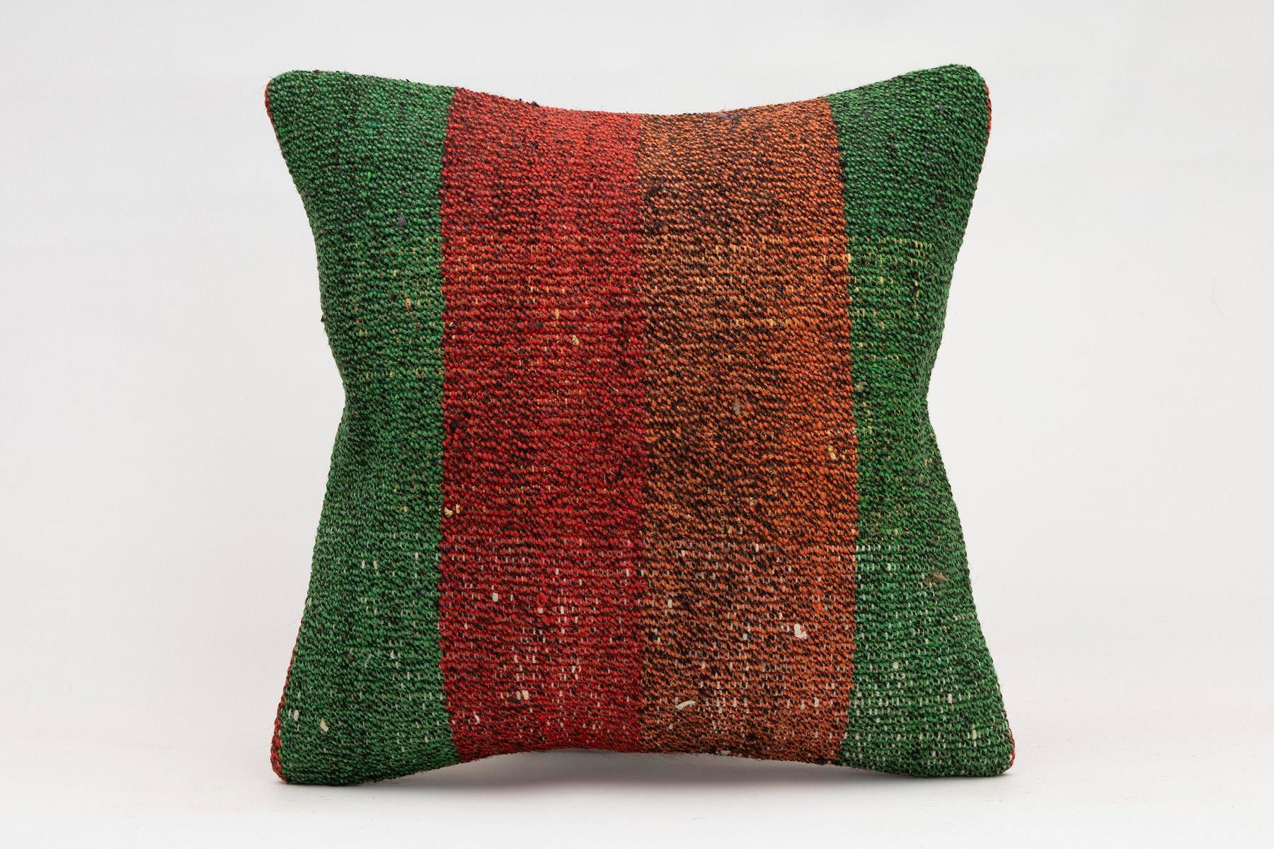 16x16 inches (40x40 cm) Kilim Pillow | KILIM WHOLESALE - Vintage Handmade Pillows - Vintage Handmade Kilim Rugs - It is 100% wool. Artistic and historical rugs. Old handwoven rugs. - Online hand woven rugs and kilim cushions sales. Shipping to a