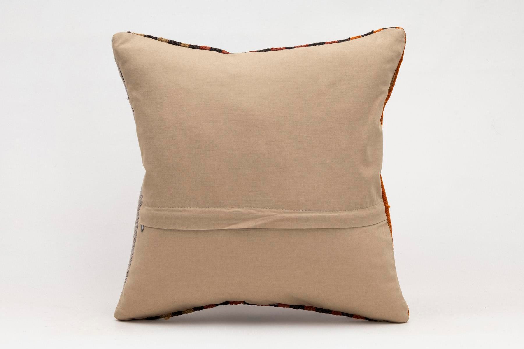 16x16 inches (40x40 cm) Kilim Pillow | KILIM WHOLESALE - Vintage Handmade Pillows - Vintage Handmade Kilim Rugs - It is 100% wool. Artistic and historical rugs. Old handwoven rugs. - Online hand woven rugs and kilim cushions sales. Shipping to a