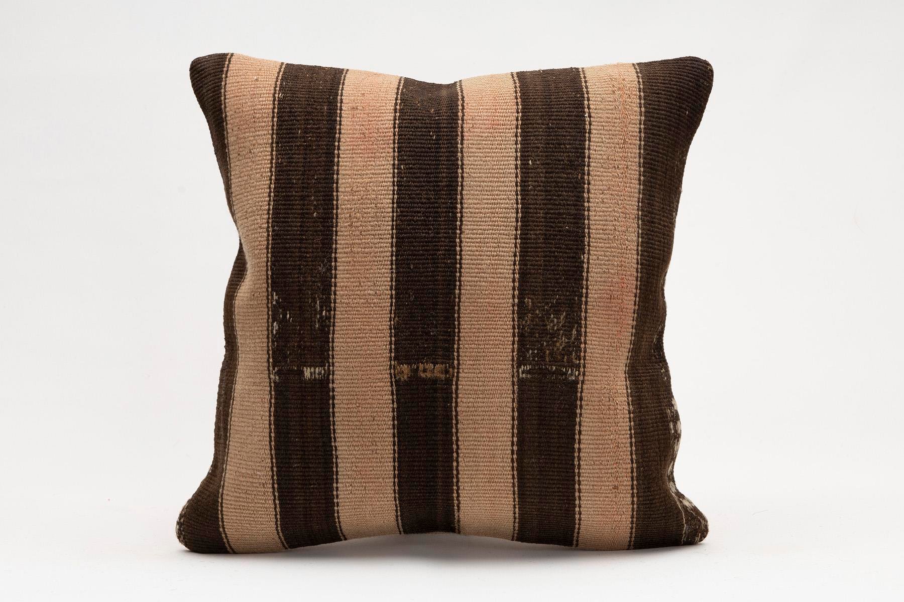 16x16 inches (40x40 cm) Kilim Pillow | KILIM WHOLESALE - Vintage Handmade Pillows - Vintage Handmade Kilim Rugs - It is 100% wool. Artistic and historical rugs. Old handwoven rugs. - Online hand woven rugs and kilim cushions sales. Shipping to a