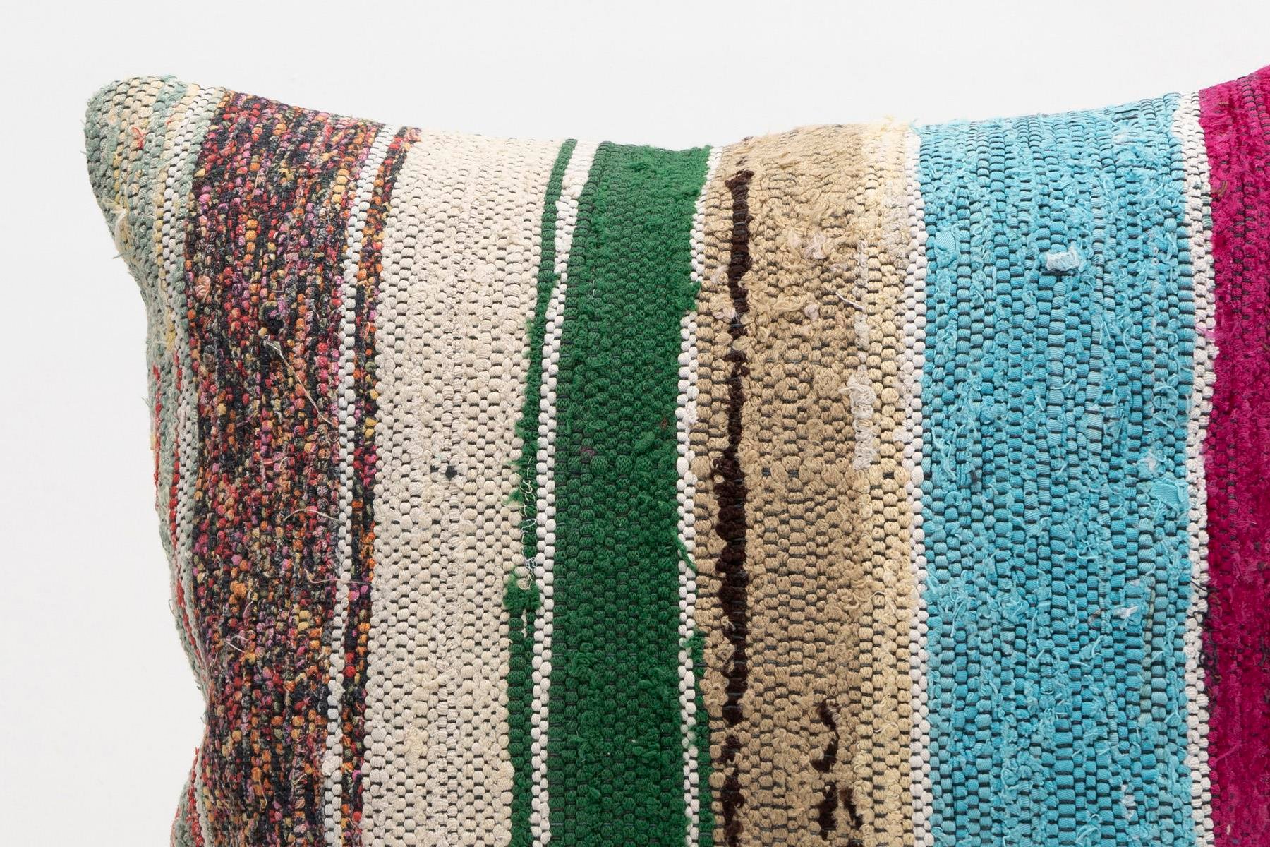 16x16 inches (40x40 cm) Kilim Pillow | KILIM WHOLESALE - Vintage Handmade Pillows - Vintage Handmade Kilim Rugs - It is 100% wool. Artistic and historical rugs. Old handwoven rugs. - Online hand woven rugs and kilim cushions sales. Shipping to a