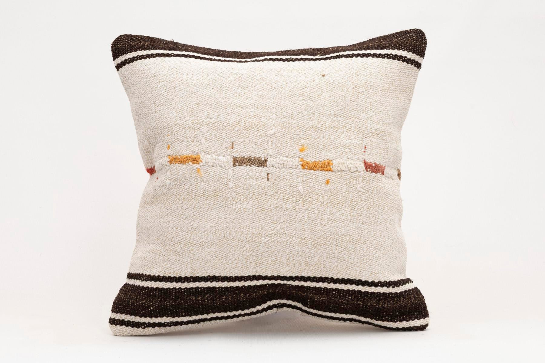 16x16 inches (40x40 cm) Kilim Pillow | KILIM WHOLESALE - Vintage Handmade Pillows - Vintage Handmade Kilim Rugs - It is 100% wool. Artistic and historical rugs. Old handwoven rugs. - Online hand woven rugs and kilim cushions sales. Shipping to a