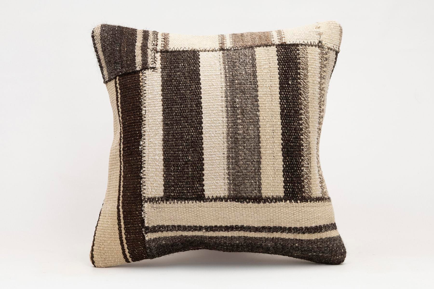 16x16 inches (40x40 cm) Kilim Pillow | KILIM WHOLESALE - Vintage Handmade Pillows - Vintage Handmade Kilim Rugs - It is 100% wool. Artistic and historical rugs. Old handwoven rugs. - Online hand woven rugs and kilim cushions sales. Shipping to a