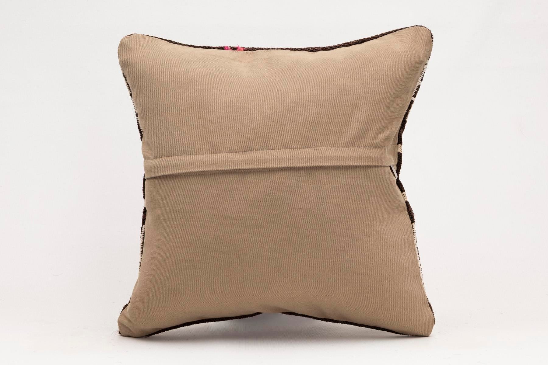 16x16 inches (40x40 cm) Kilim Pillow | KILIM WHOLESALE - Vintage Handmade Pillows - Vintage Handmade Kilim Rugs - It is 100% wool. Artistic and historical rugs. Old handwoven rugs. - Online hand woven rugs and kilim cushions sales. Shipping to a