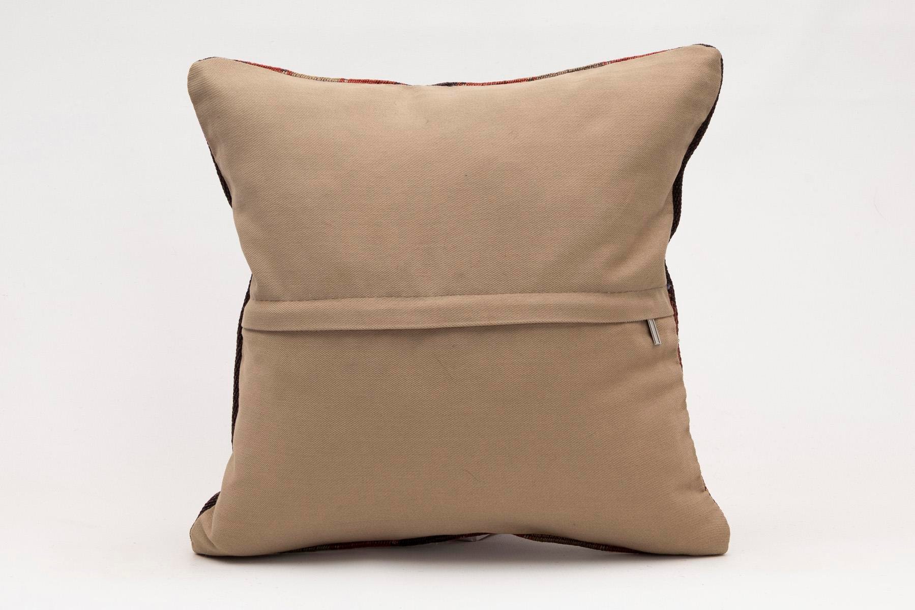 16x16 inches (40x40 cm) Kilim Pillow | KILIM WHOLESALE - Vintage Handmade Pillows - Vintage Handmade Kilim Rugs - It is 100% wool. Artistic and historical rugs. Old handwoven rugs. - Online hand woven rugs and kilim cushions sales. Shipping to a