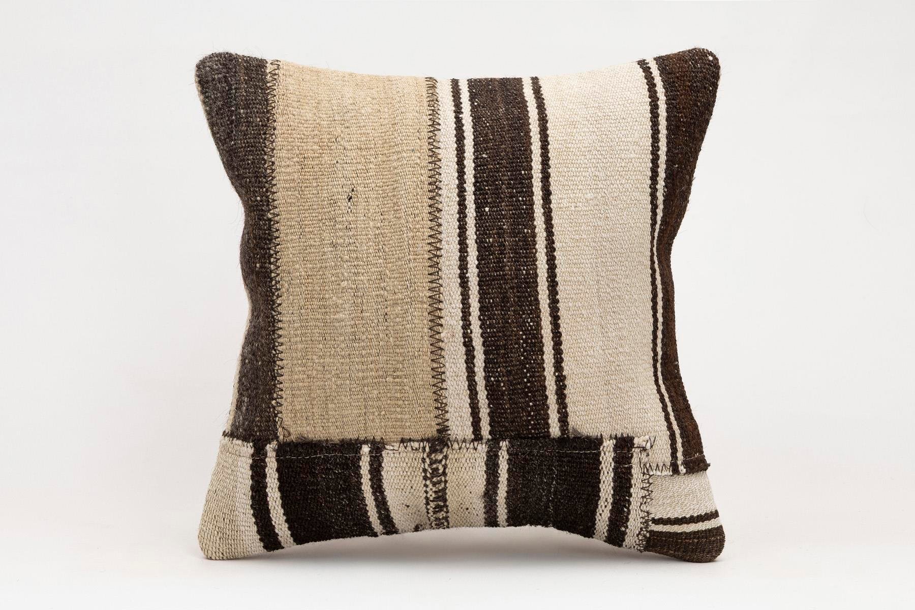 16x16 inches (40x40 cm) Kilim Pillow | KILIM WHOLESALE - Vintage Handmade Pillows - Vintage Handmade Kilim Rugs - It is 100% wool. Artistic and historical rugs. Old handwoven rugs. - Online hand woven rugs and kilim cushions sales. Shipping to a