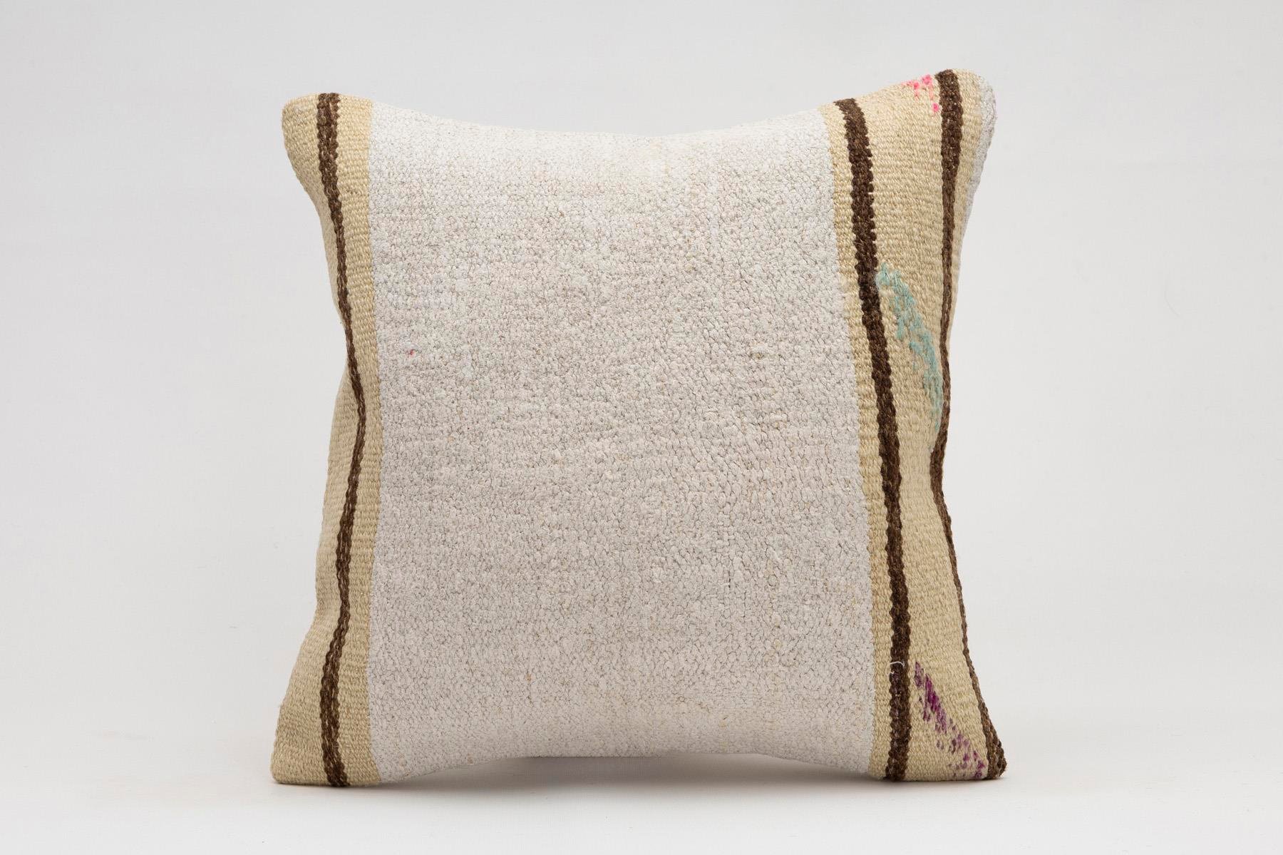 16x16 inches (40x40 cm) Kilim Pillow | KILIM WHOLESALE - Vintage Handmade Pillows - Vintage Handmade Kilim Rugs - It is 100% wool. Artistic and historical rugs. Old handwoven rugs. - Online hand woven rugs and kilim cushions sales. Shipping to a