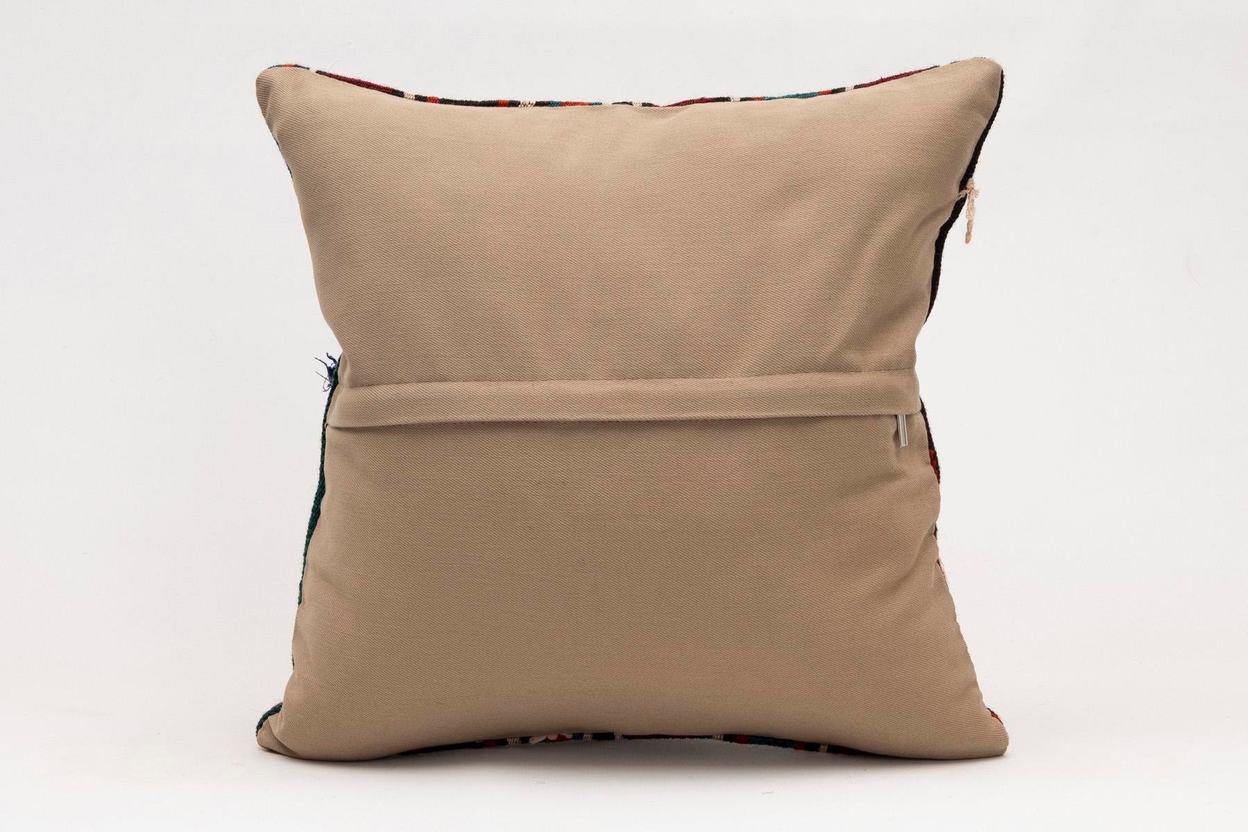 16x16 inches (40x40 cm) Kilim Pillow | KILIM WHOLESALE - Vintage Handmade Pillows - Vintage Handmade Kilim Rugs - It is 100% wool. Artistic and historical rugs. Old handwoven rugs. - Online hand woven rugs and kilim cushions sales. Shipping to a