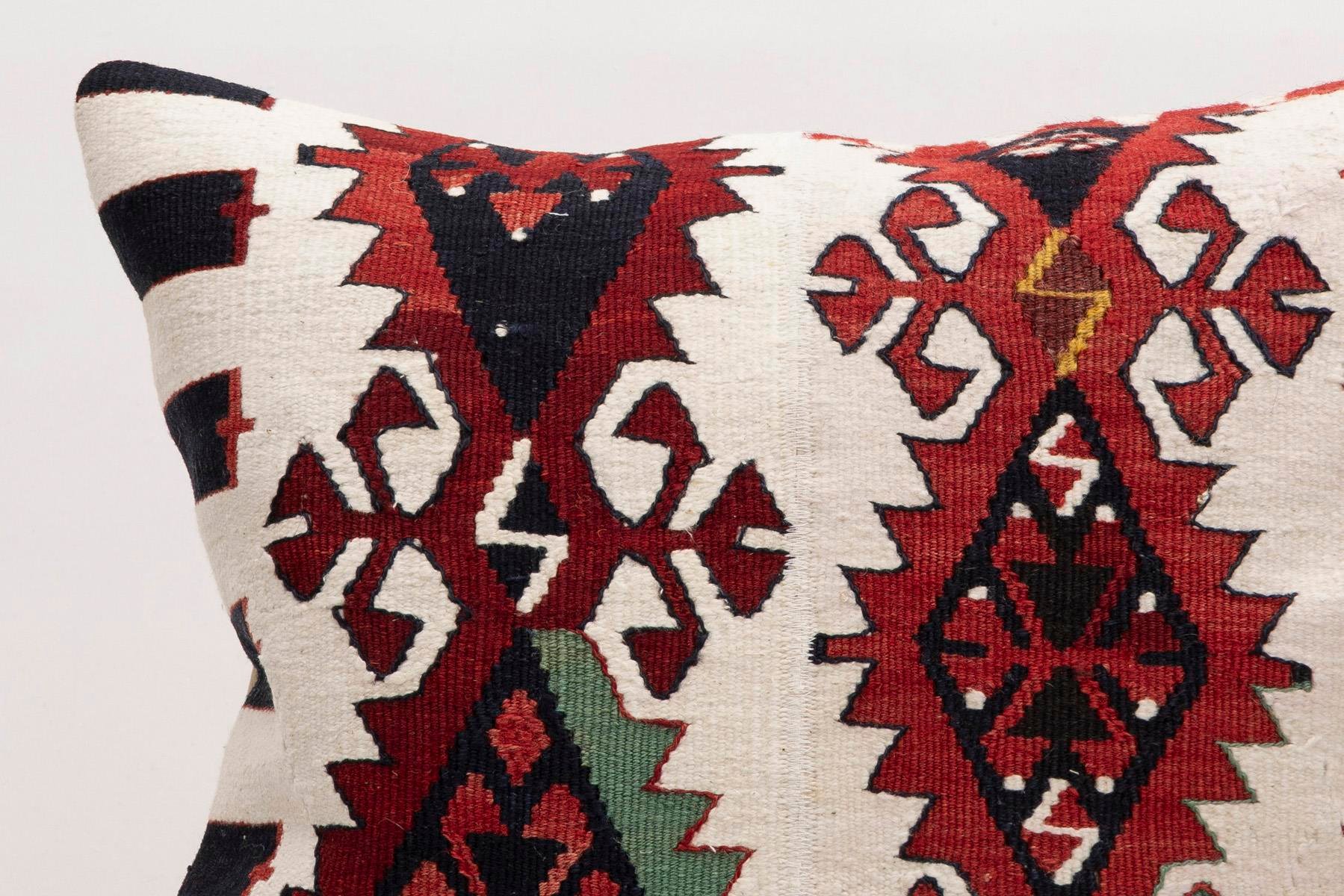 16x16 inches (40x40 cm) Kilim Pillow | KILIM WHOLESALE - Vintage Handmade Pillows - Vintage Handmade Kilim Rugs - It is 100% wool. Artistic and historical rugs. Old handwoven rugs. - Online hand woven rugs and kilim cushions sales. Shipping to a