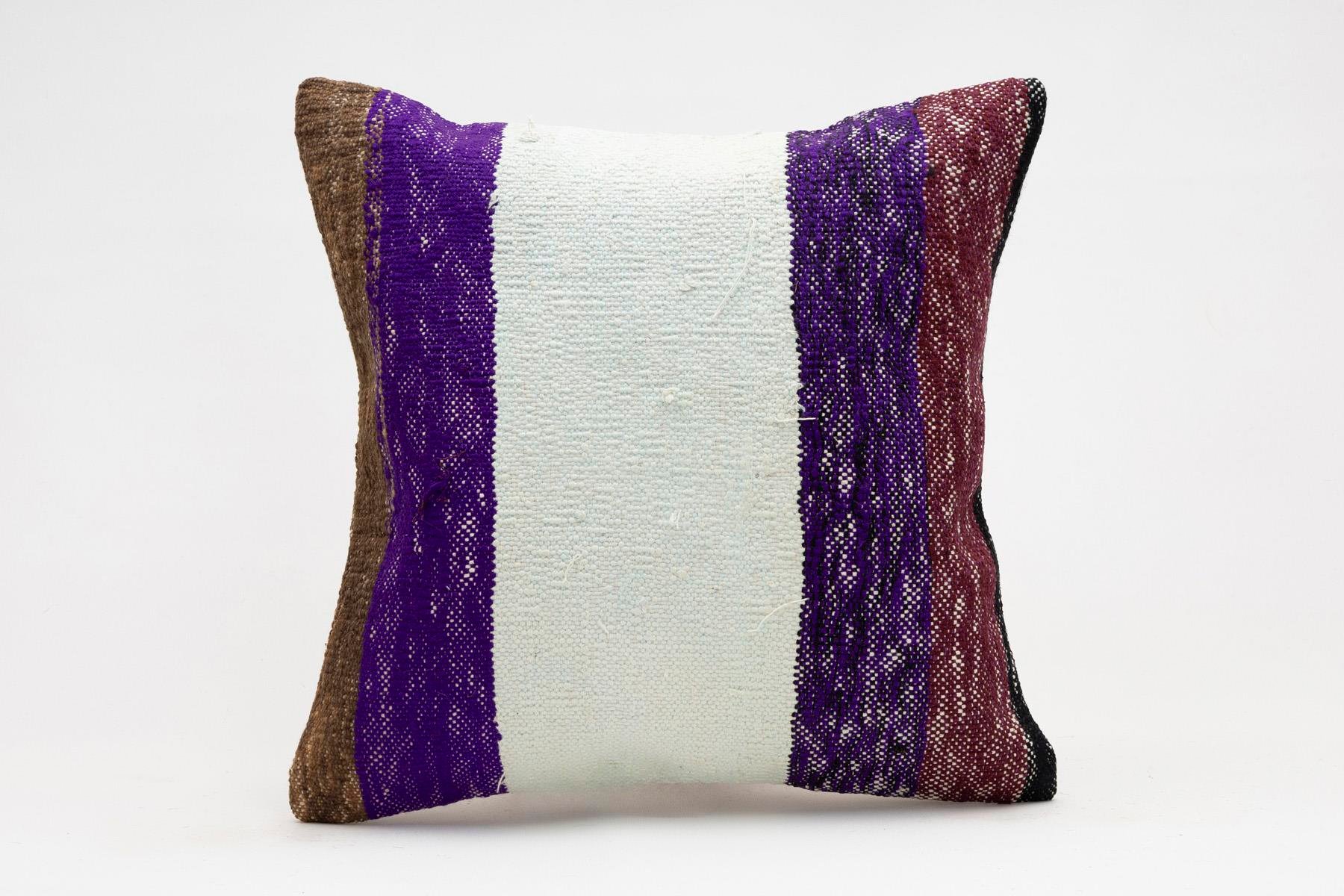 16x16 inches (40x40 cm) Kilim Pillow | KILIM WHOLESALE - Vintage Handmade Pillows - Vintage Handmade Kilim Rugs - It is 100% wool. Artistic and historical rugs. Old handwoven rugs. - Online hand woven rugs and kilim cushions sales. Shipping to a