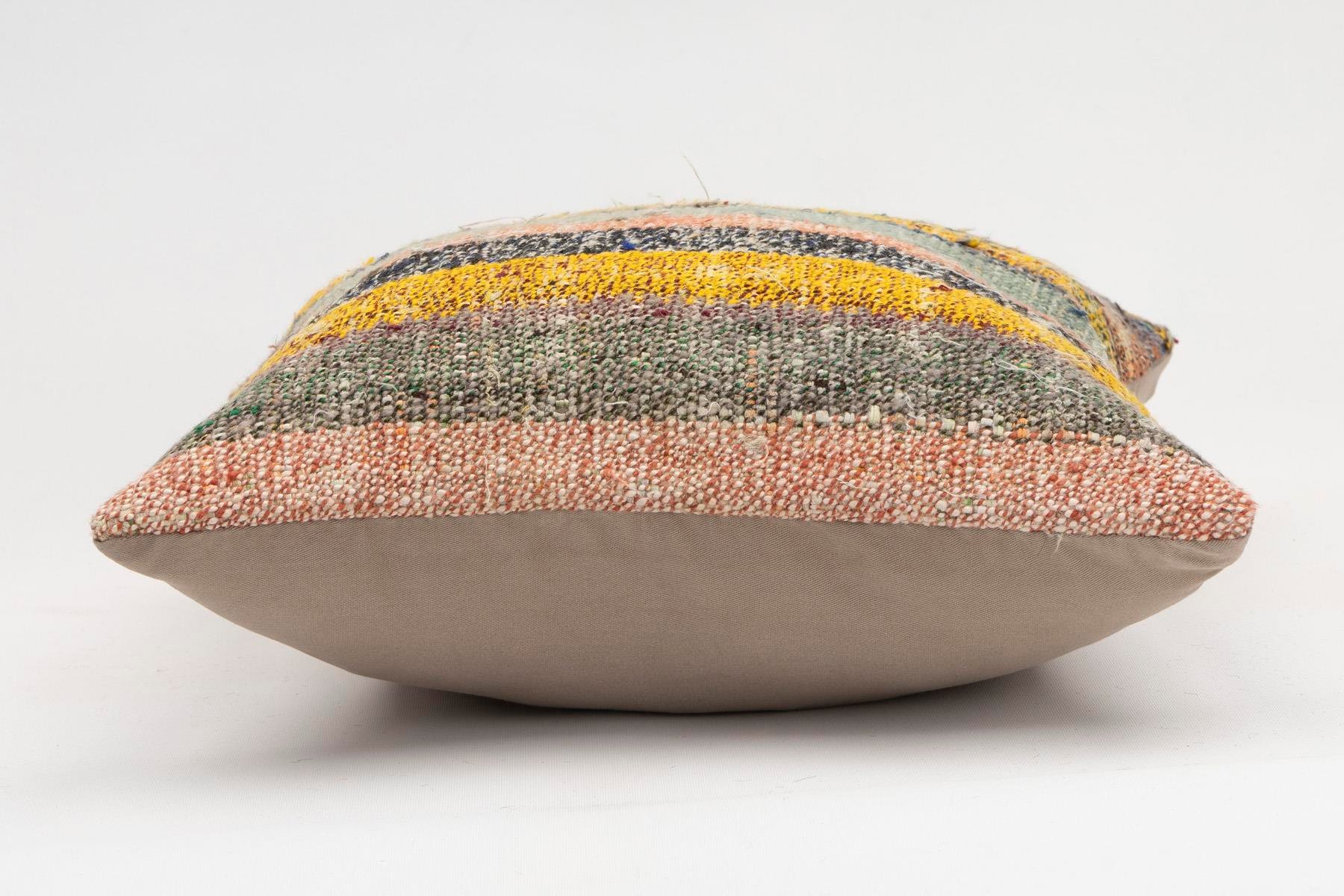 16x16 inches (40x40 cm) Kilim Pillow | KILIM WHOLESALE - Vintage Handmade Pillows - Vintage Handmade Kilim Rugs - It is 100% wool. Artistic and historical rugs. Old handwoven rugs. - Online hand woven rugs and kilim cushions sales. Shipping to a