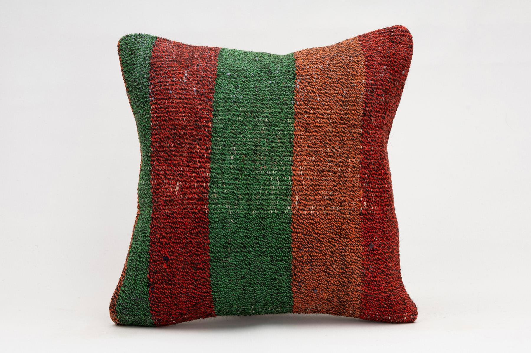 16x16 inches (40x40 cm) Kilim Pillow | KILIM WHOLESALE - Vintage Handmade Pillows - Vintage Handmade Kilim Rugs - It is 100% wool. Artistic and historical rugs. Old handwoven rugs. - Online hand woven rugs and kilim cushions sales. Shipping to a