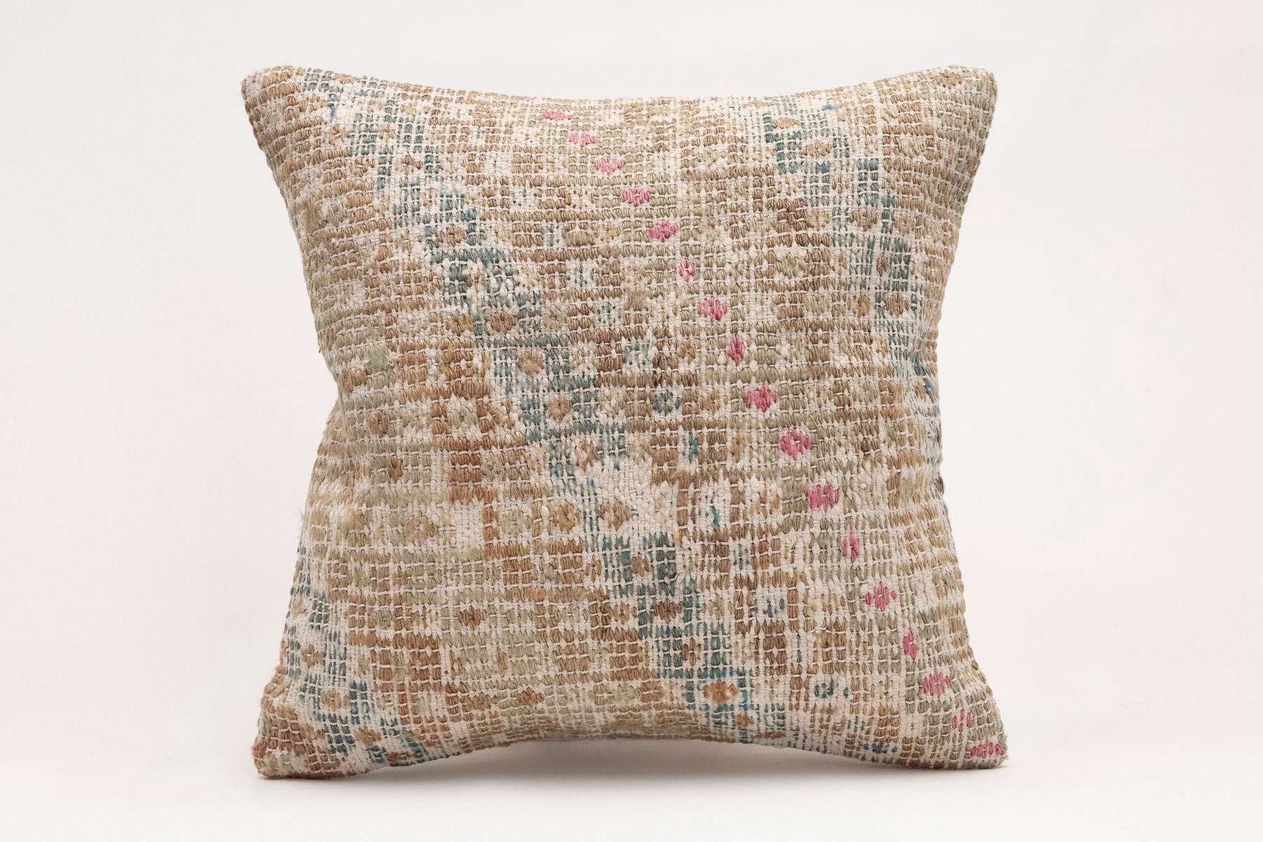 16x16 inches (40x40 cm) Kilim Pillow | KILIM WHOLESALE - Vintage Handmade Pillows - Vintage Handmade Kilim Rugs - It is 100% wool. Artistic and historical rugs. Old handwoven rugs. - Online hand woven rugs and kilim cushions sales. Shipping to a