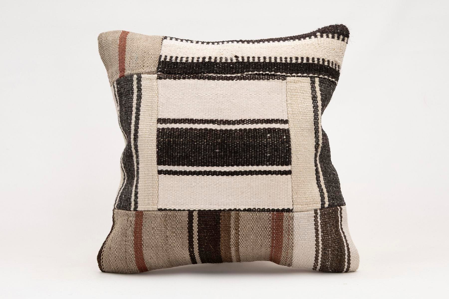 16x16 inches (40x40 cm) Kilim Pillow | KILIM WHOLESALE - Vintage Handmade Pillows - Vintage Handmade Kilim Rugs - It is 100% wool. Artistic and historical rugs. Old handwoven rugs. - Online hand woven rugs and kilim cushions sales. Shipping to a