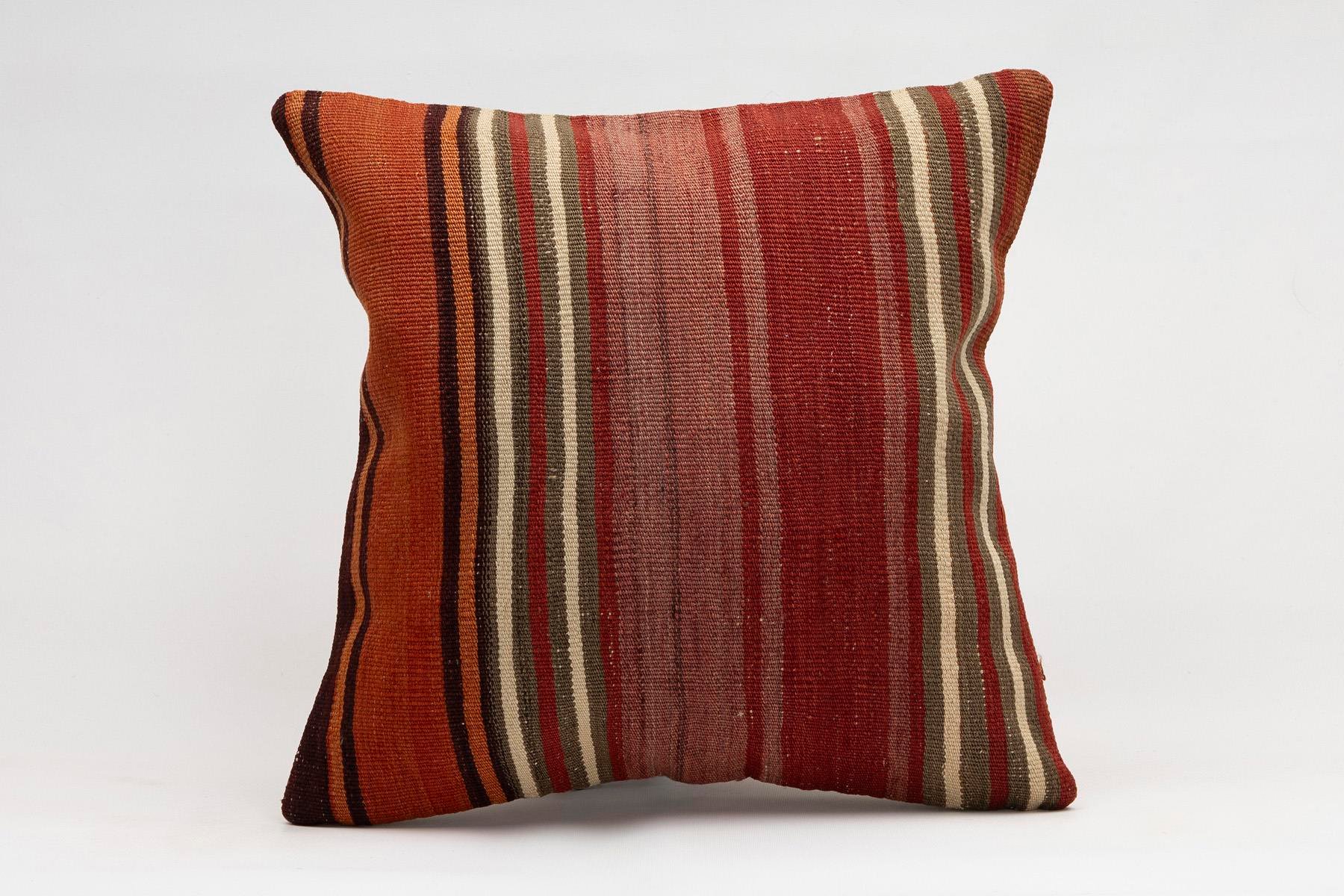 16x16 inches (40x40 cm) Kilim Pillow | KILIM WHOLESALE - Vintage Handmade Pillows - Vintage Handmade Kilim Rugs - It is 100% wool. Artistic and historical rugs. Old handwoven rugs. - Online hand woven rugs and kilim cushions sales. Shipping to a