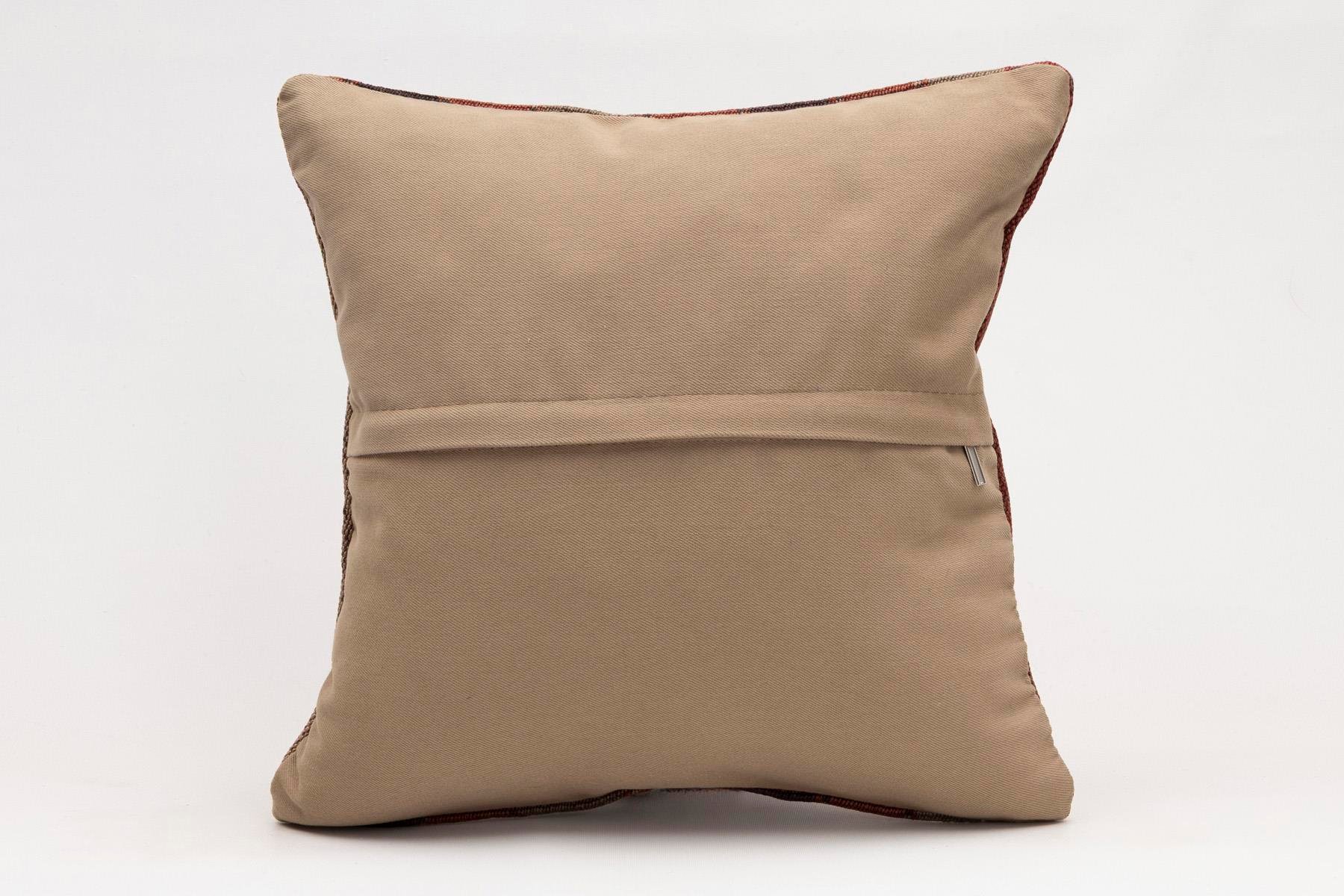 16x16 inches (40x40 cm) Kilim Pillow | KILIM WHOLESALE - Vintage Handmade Pillows - Vintage Handmade Kilim Rugs - It is 100% wool. Artistic and historical rugs. Old handwoven rugs. - Online hand woven rugs and kilim cushions sales. Shipping to a