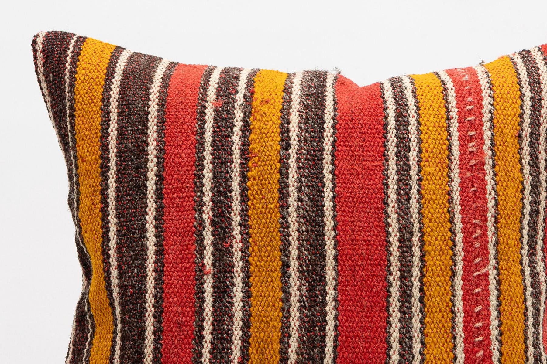 16x16 inches (40x40 cm) Kilim Pillow | KILIM WHOLESALE - Vintage Handmade Pillows - Vintage Handmade Kilim Rugs - It is 100% wool. Artistic and historical rugs. Old handwoven rugs. - Online hand woven rugs and kilim cushions sales. Shipping to a