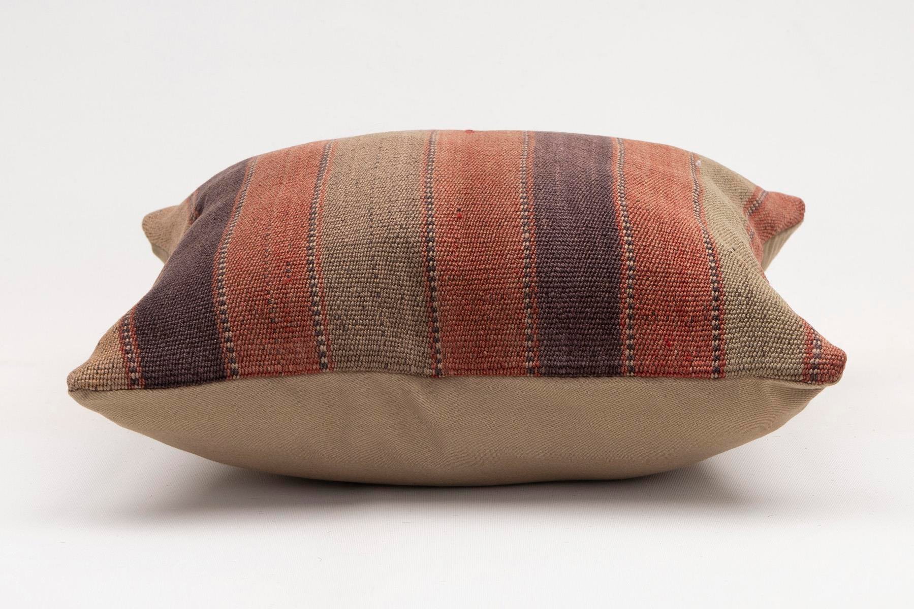 16x16 inches (40x40 cm) Kilim Pillow | KILIM WHOLESALE - Vintage Handmade Pillows - Vintage Handmade Kilim Rugs - It is 100% wool. Artistic and historical rugs. Old handwoven rugs. - Online hand woven rugs and kilim cushions sales. Shipping to a