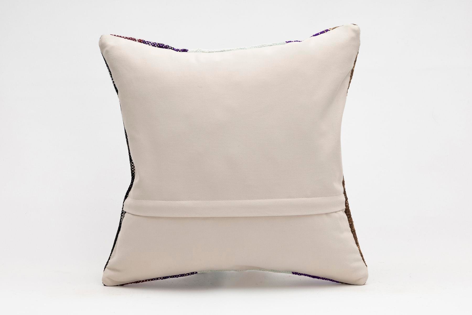 16x16 inches (40x40 cm) Kilim Pillow | KILIM WHOLESALE - Vintage Handmade Pillows - Vintage Handmade Kilim Rugs - It is 100% wool. Artistic and historical rugs. Old handwoven rugs. - Online hand woven rugs and kilim cushions sales. Shipping to a