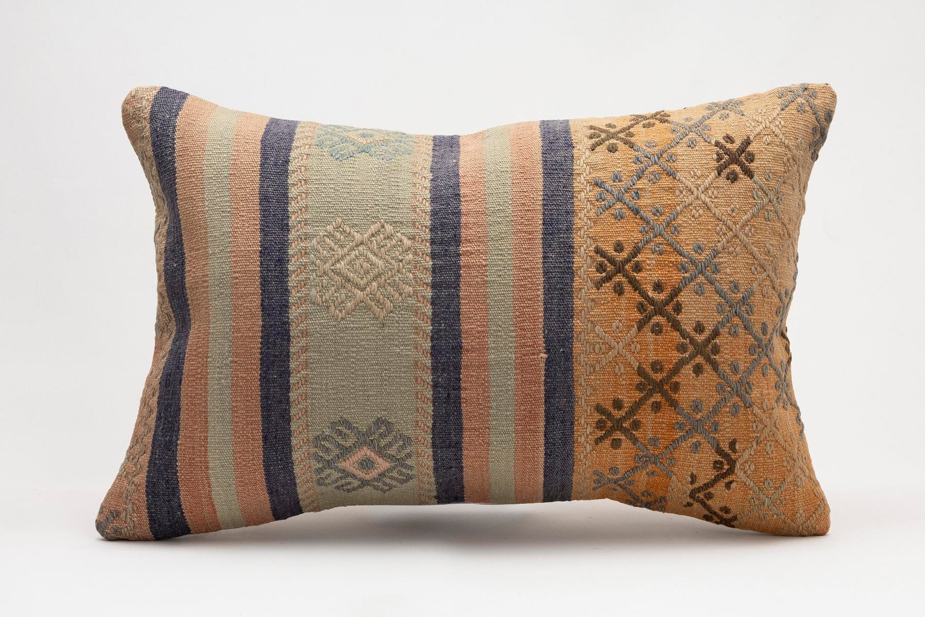 16x24 inches (40x60 cm) Kilim Pillow | KILIM WHOLESALE - Vintage Handmade Pillows - Vintage Handmade Kilim Rugs - It is 100% wool. Artistic and historical rugs. Old handwoven rugs. - Online hand woven rugs and kilim cushions sales. Shipping to a