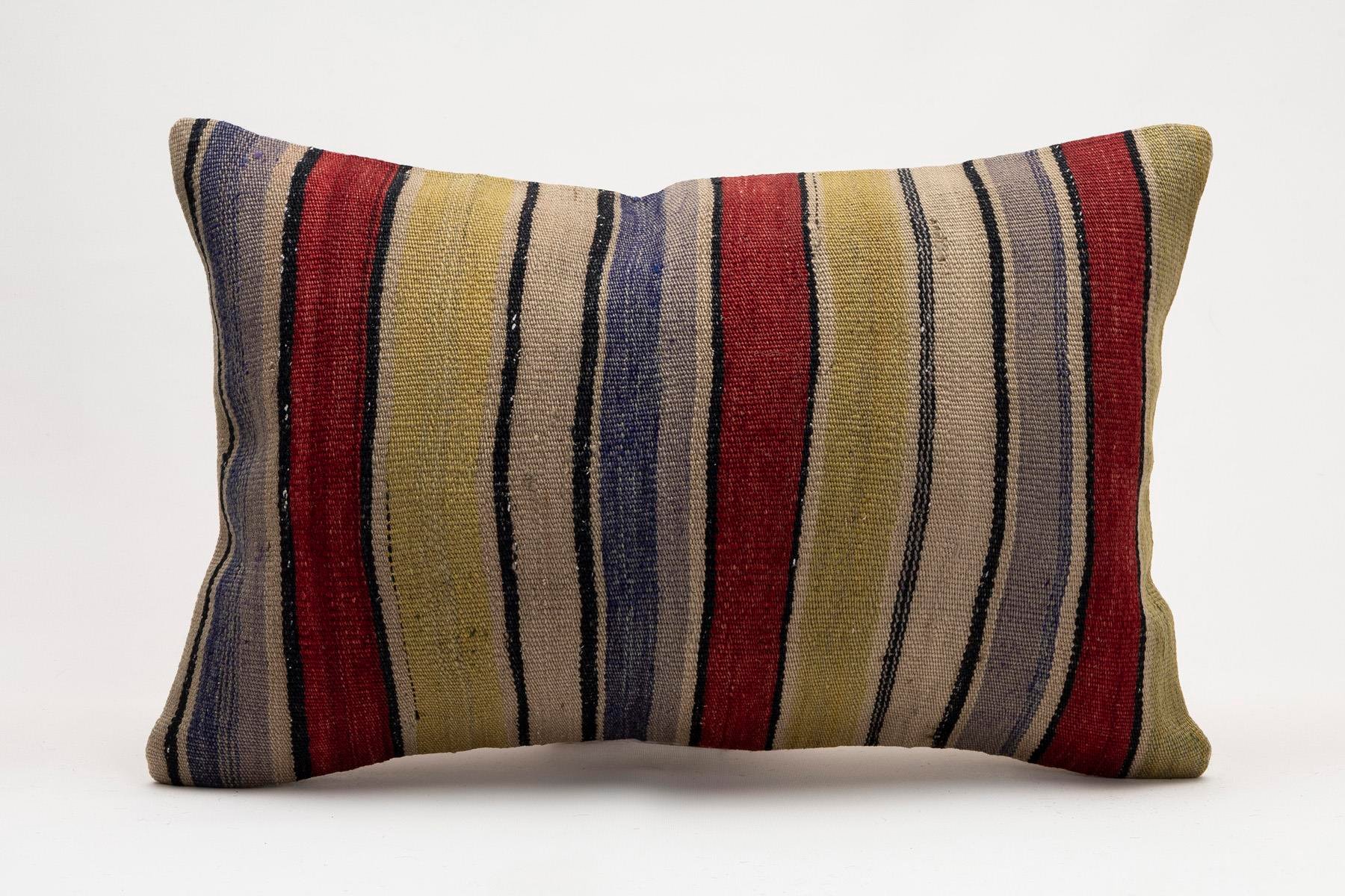 16x24 inches (40x60 cm) Kilim Pillow | KILIM WHOLESALE - Vintage Handmade Pillows - Vintage Handmade Kilim Rugs - It is 100% wool. Artistic and historical rugs. Old handwoven rugs. - Online hand woven rugs and kilim cushions sales. Shipping to a