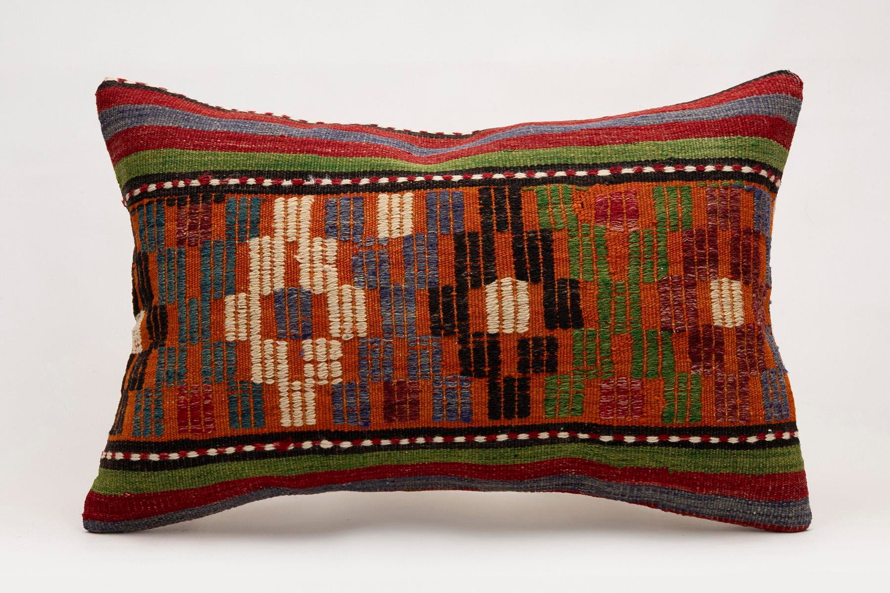 16x24 inches (40x60 cm) Kilim Pillow | KILIM WHOLESALE - Vintage Handmade Pillows - Vintage Handmade Kilim Rugs - It is 100% wool. Artistic and historical rugs. Old handwoven rugs. - Online hand woven rugs and kilim cushions sales. Shipping to a