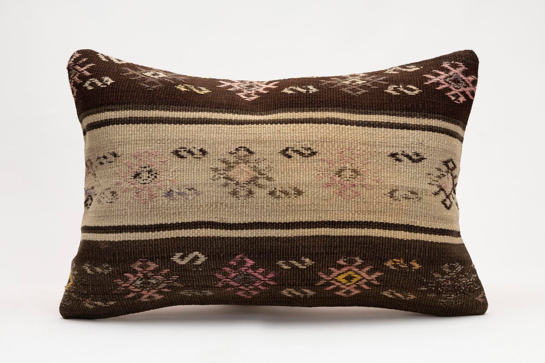 16x24 inches (40x60 cm) Kilim Pillow | KILIM WHOLESALE - Vintage Handmade Pillows - Vintage Handmade Kilim Rugs - It is 100% wool. Artistic and historical rugs. Old handwoven rugs. - Online hand woven rugs and kilim cushions sales. Shipping to a