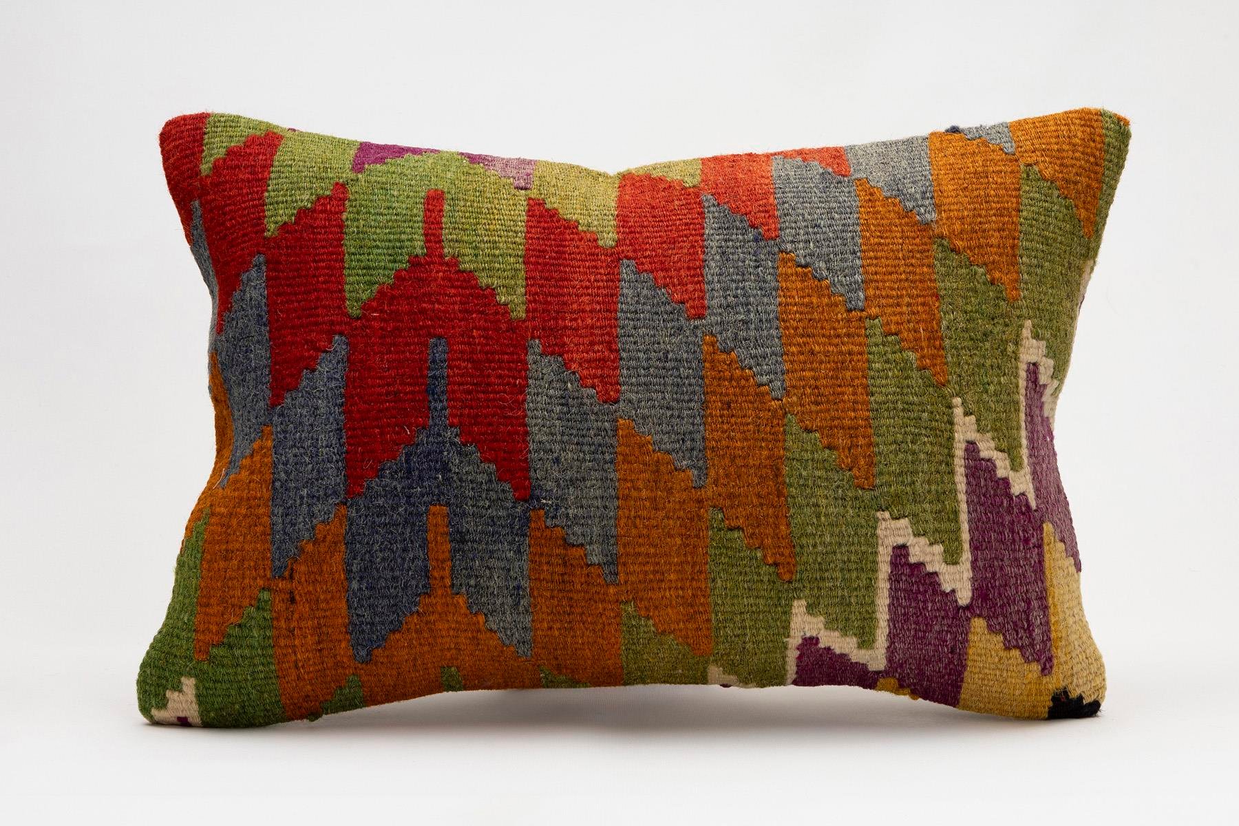 16x24 inches (40x60 cm) Kilim Pillow | KILIM WHOLESALE - Vintage Handmade Pillows - Vintage Handmade Kilim Rugs - It is 100% wool. Artistic and historical rugs. Old handwoven rugs. - Online hand woven rugs and kilim cushions sales. Shipping to a