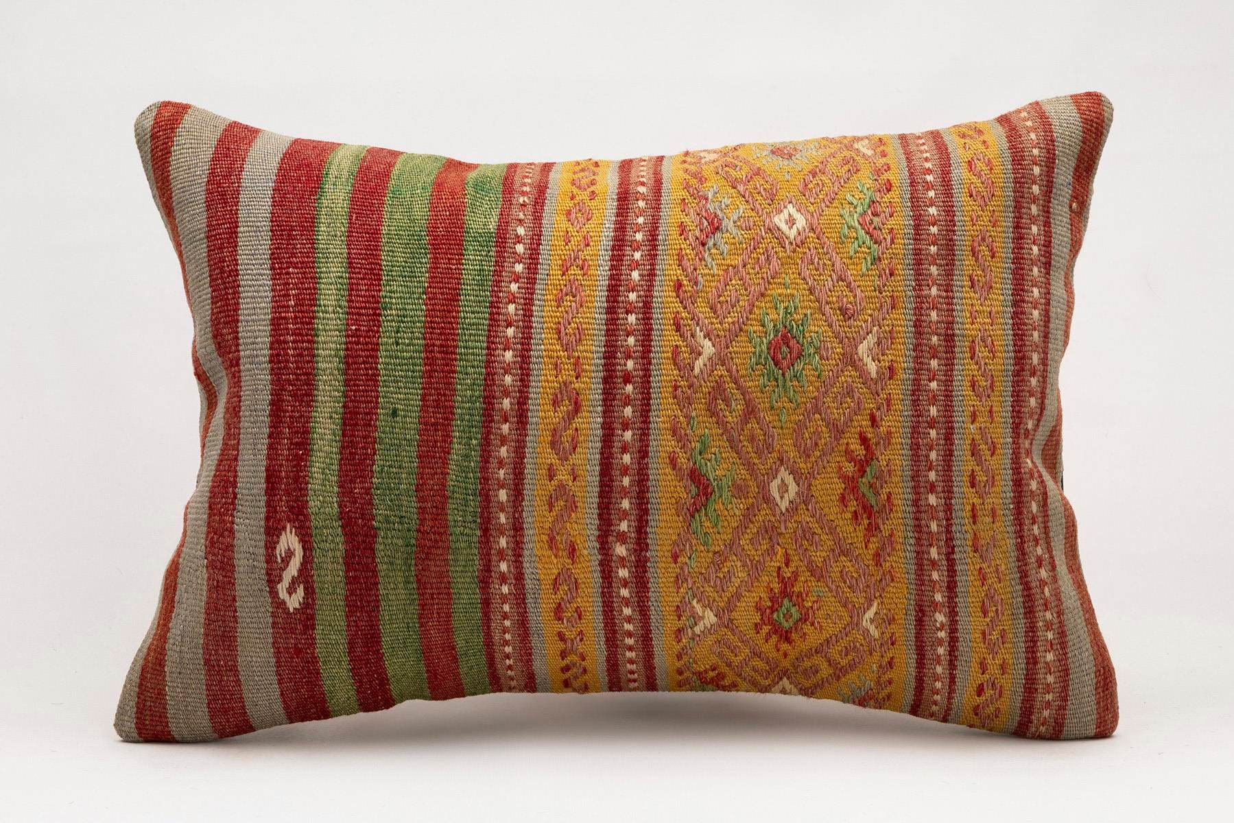 16x24 inches (40x60 cm) Kilim Pillow | KILIM WHOLESALE - Vintage Handmade Pillows - Vintage Handmade Kilim Rugs - It is 100% wool. Artistic and historical rugs. Old handwoven rugs. - Online hand woven rugs and kilim cushions sales. Shipping to a