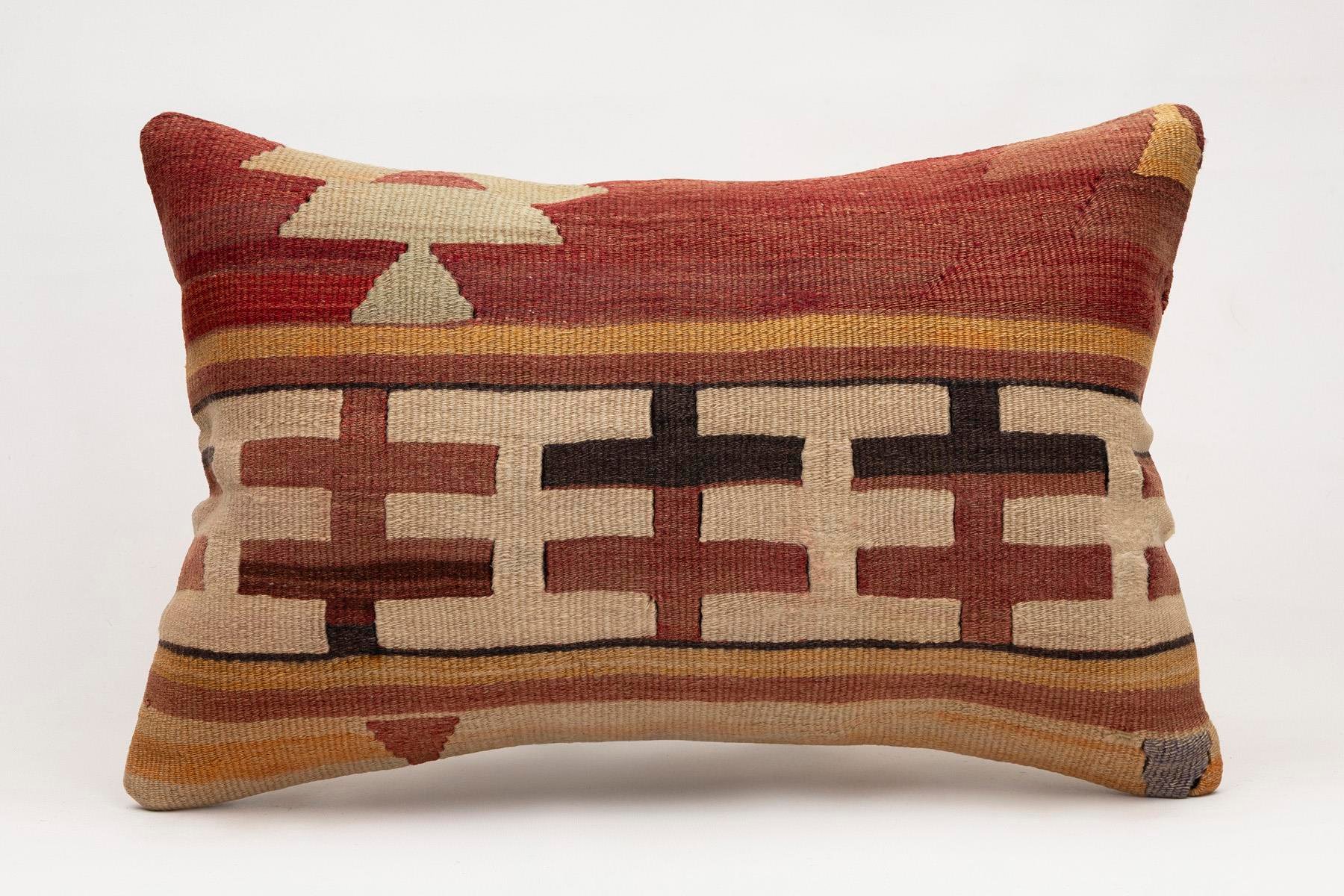 16x24 inches (40x60 cm) Kilim Pillow | KILIM WHOLESALE - Vintage Handmade Pillows - Vintage Handmade Kilim Rugs - It is 100% wool. Artistic and historical rugs. Old handwoven rugs. - Online hand woven rugs and kilim cushions sales. Shipping to a