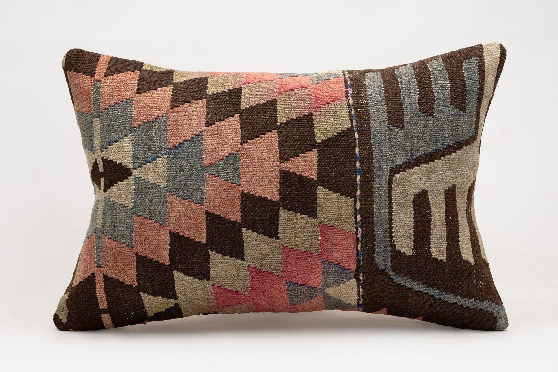16x24 inches (40x60 cm) Kilim Pillow | KILIM WHOLESALE - Vintage Handmade Pillows - Vintage Handmade Kilim Rugs - It is 100% wool. Artistic and historical rugs. Old handwoven rugs. - Online hand woven rugs and kilim cushions sales. Shipping to a