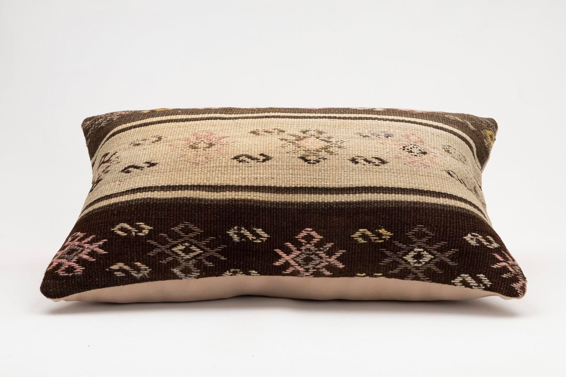 16x24 inches (40x60 cm) Kilim Pillow | KILIM WHOLESALE - Vintage Handmade Pillows - Vintage Handmade Kilim Rugs - It is 100% wool. Artistic and historical rugs. Old handwoven rugs. - Online hand woven rugs and kilim cushions sales. Shipping to a