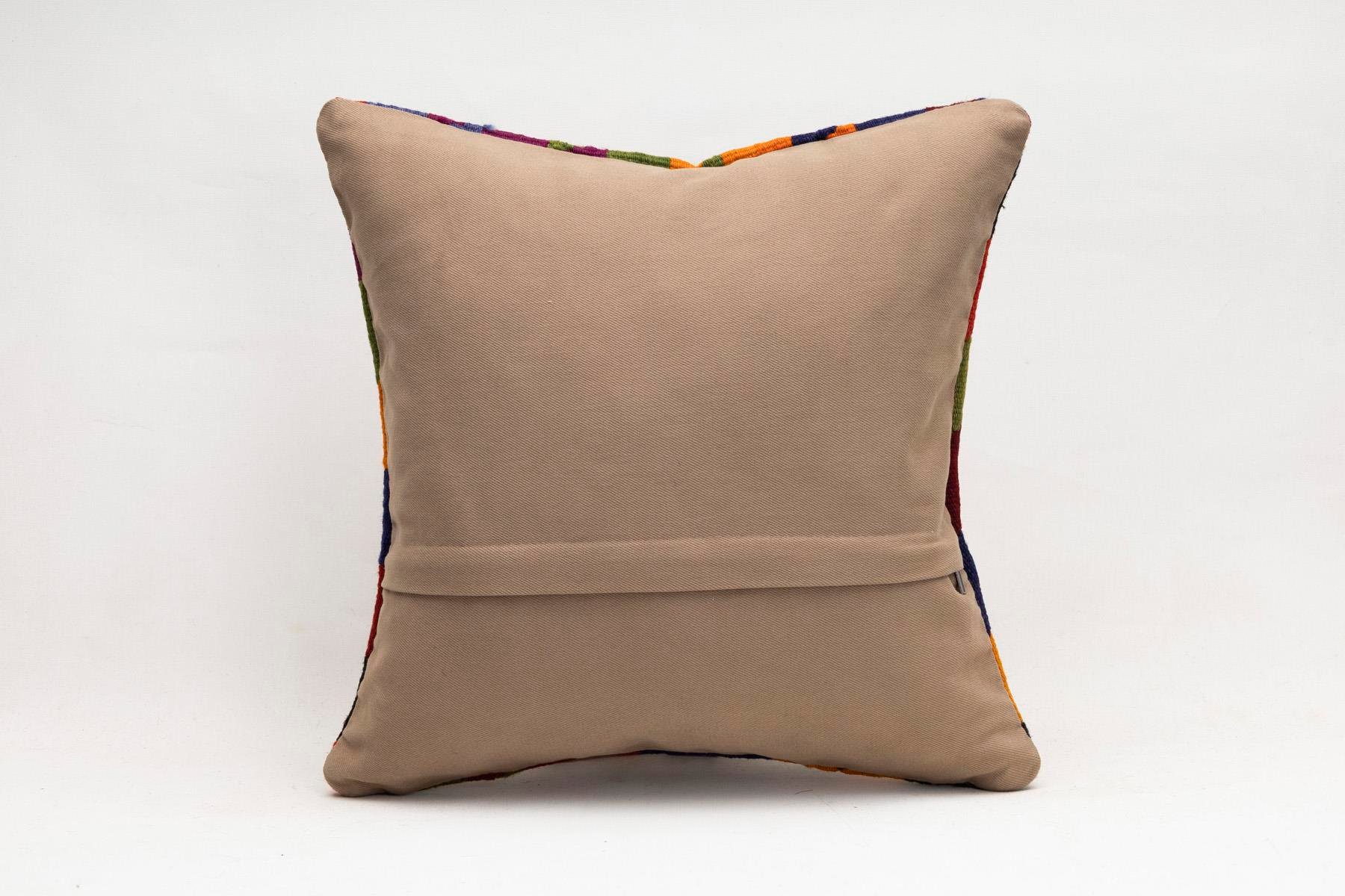 16''16'' (40x40 cm) Kilim Pillows - Vintage Handmade Kilim Pillows - Vintage Handmade Kilim Rugs - It is 100% wool. Artistic and historical rugs. Old handwoven rugs.