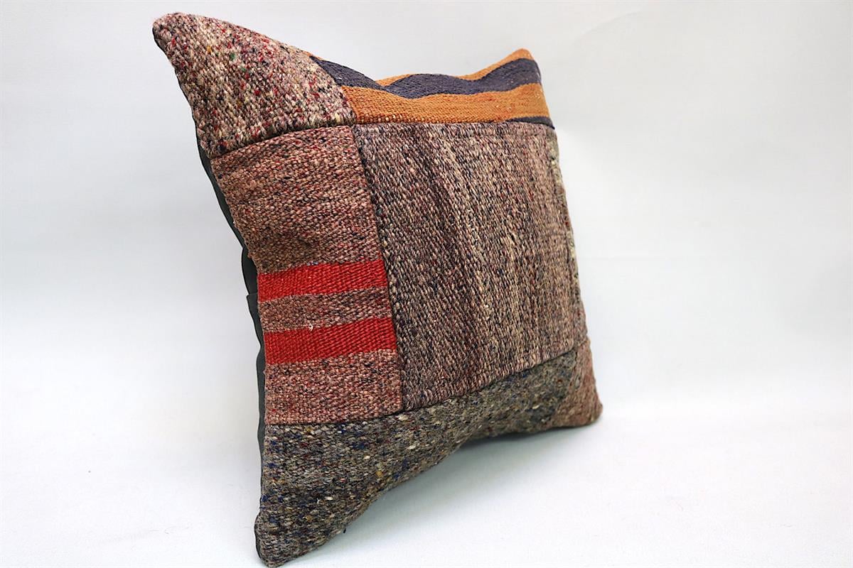 16''16'' (40x40 cm) Kilim Pillows - Vintage Handmade Kilim Pillows - Vintage Handmade Kilim Rugs - It is 100% wool. Artistic and historical rugs. Old handwoven rugs.