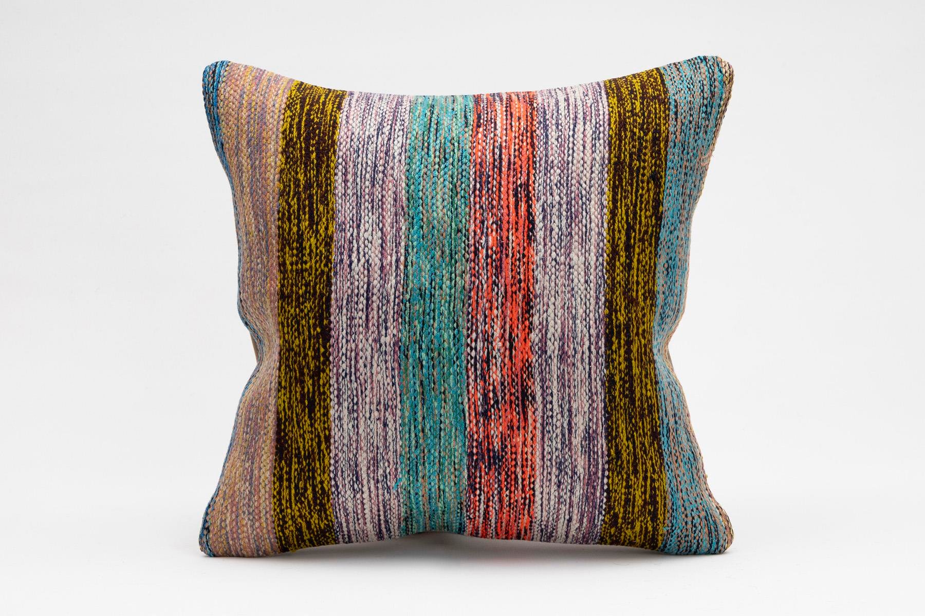 16''16'' (40x40 cm) Kilim Pillows - Vintage Handmade Kilim Pillows - Vintage Handmade Kilim Rugs - It is 100% wool. Artistic and historical rugs. Old handwoven rugs.