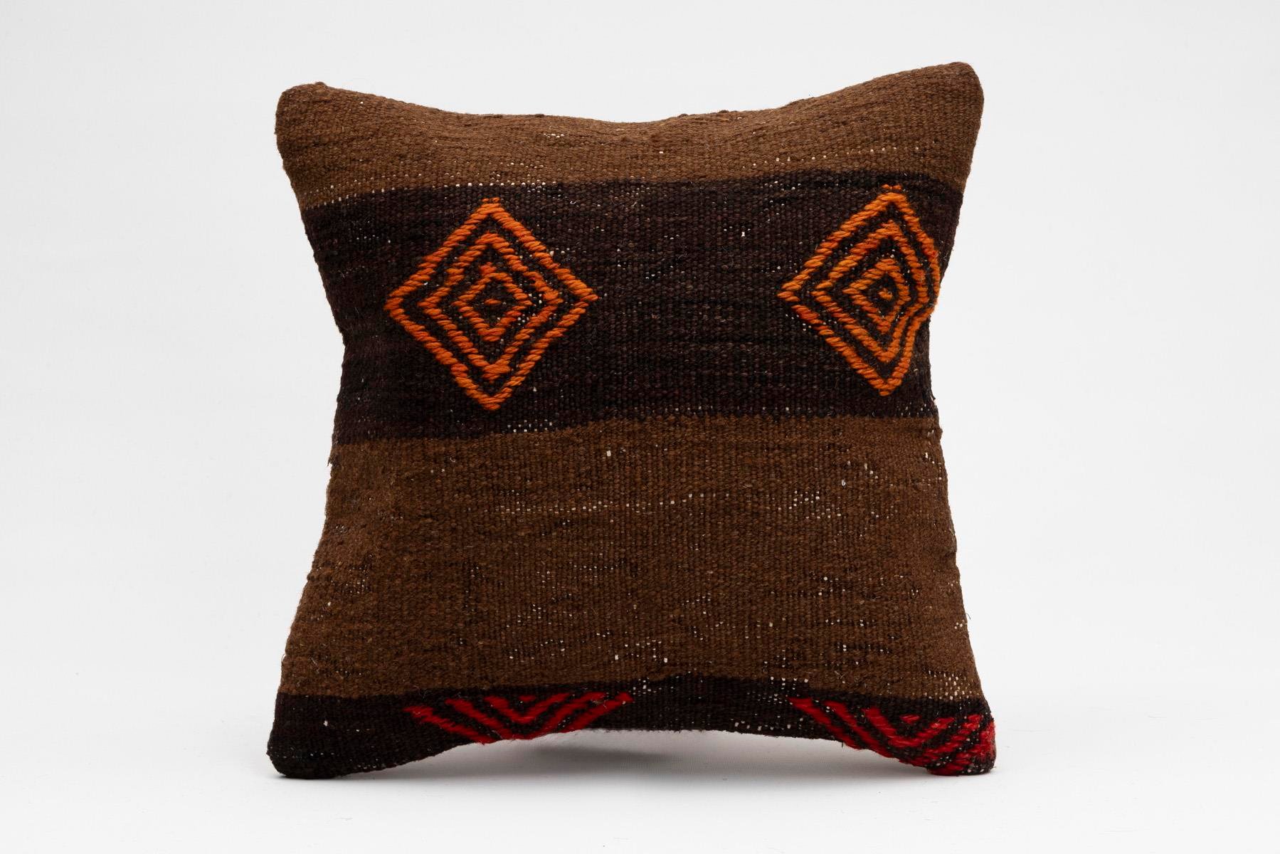 16''16'' (40x40 cm) Kilim Pillows - Vintage Handmade Kilim Pillows - Vintage Handmade Kilim Rugs - It is 100% wool. Artistic and historical rugs. Old handwoven rugs.